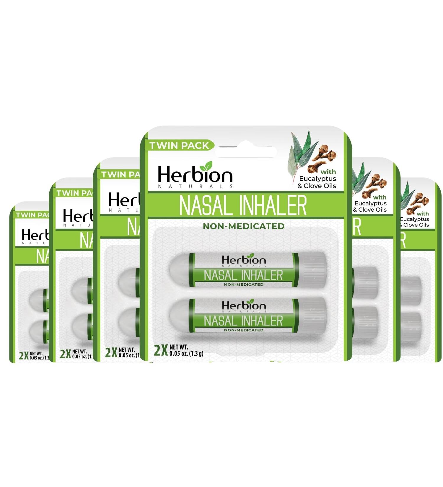 Herbion Naturals Nasal Inhaler - Natural Relief for Congestion & Sinus Pressure | Non-Medicated Essential Oils | 12 Count | 2-Pack - Shop Internationally - Buy Online on GoSupps.com