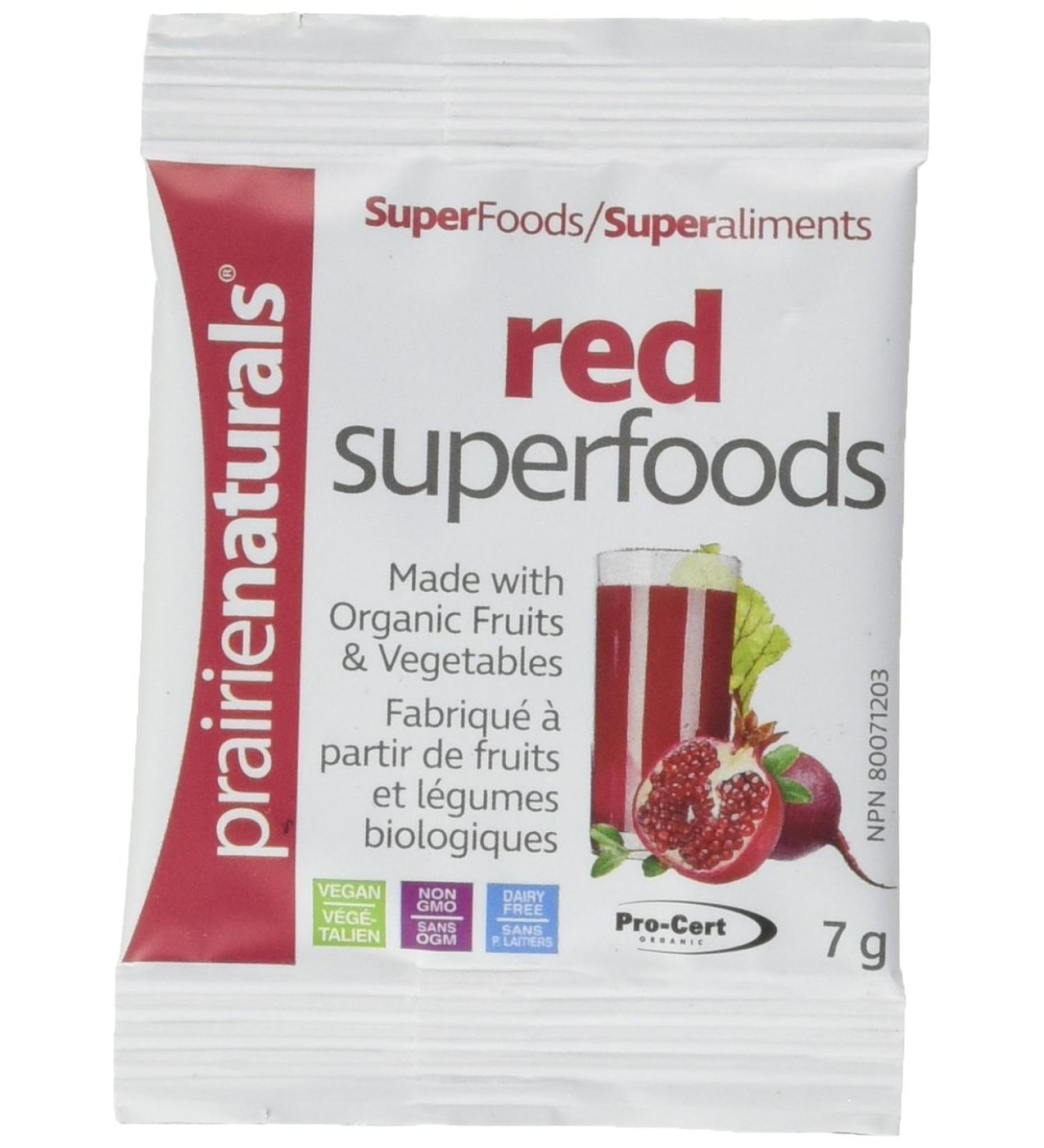 Prairie Naturals Organic red superfoods powder packets 30X7 Gram