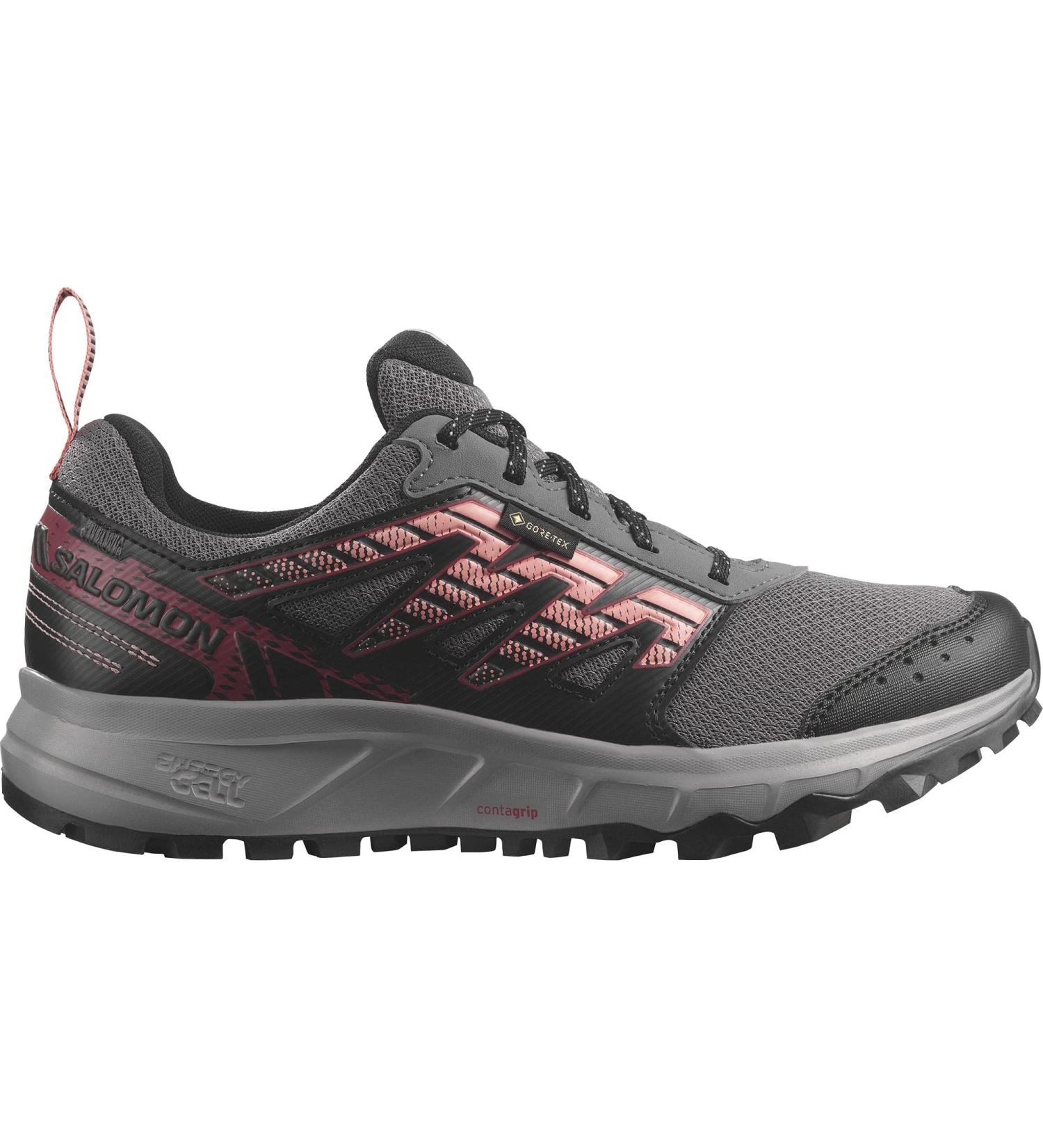 Buy Salomon Women's Gore-Tex Trail Running & Hiking Shoes - Comfort & Durability in Plum Kitten Black Peach Amber (EU 41 1/3) - International Shipping Available - Buy Online on GoSupps.com
