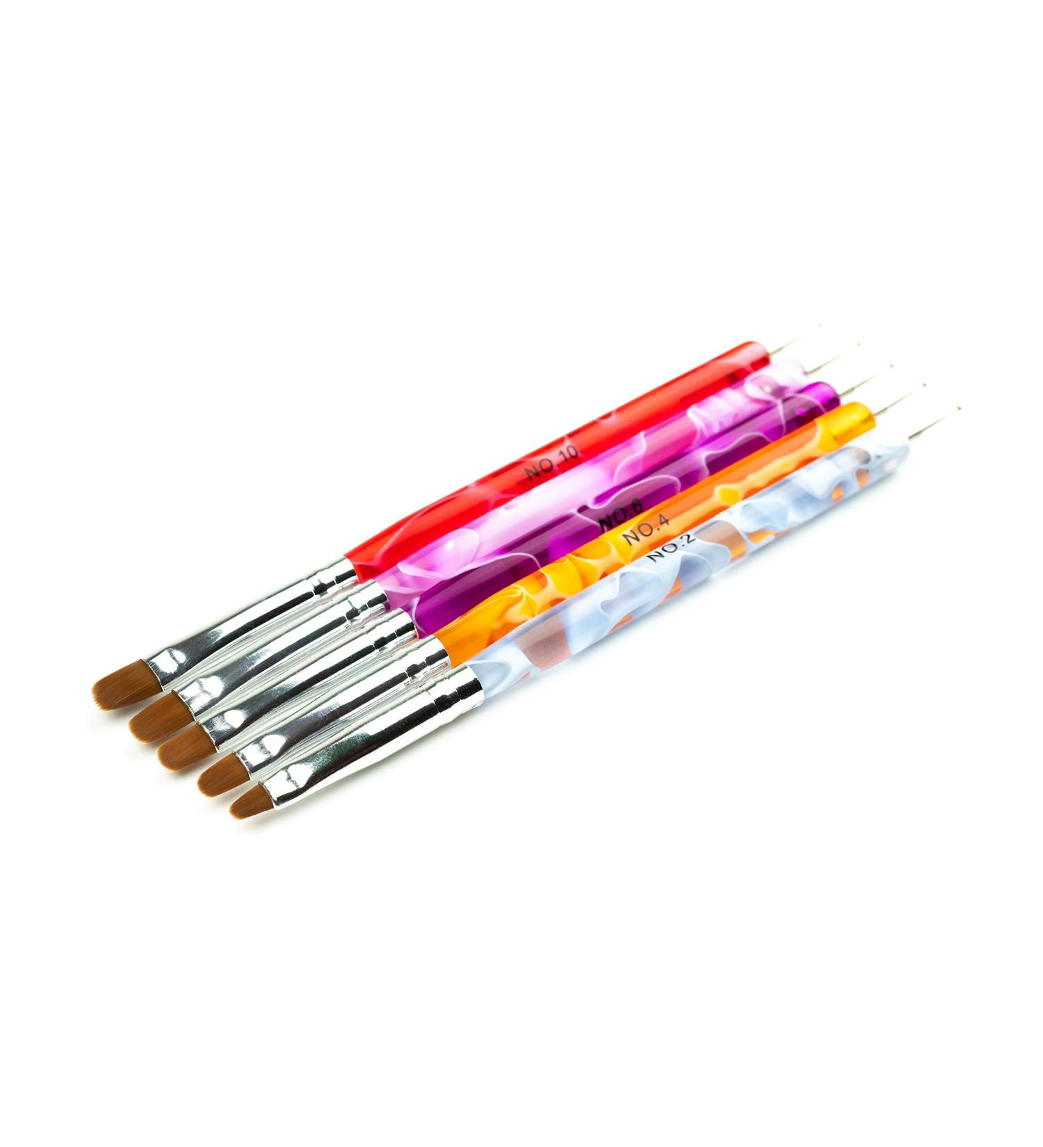 Professional 5-Piece Nail Art Dotting Brush Set for Natural & Artificial Nails - International Shipping Available - Buy Online on GoSupps.com