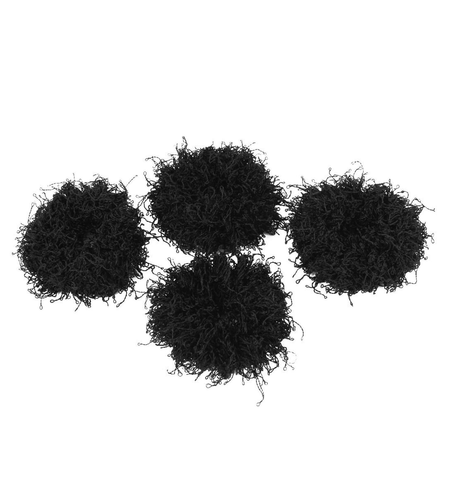 sourcingmap 3cm Wide Nylon Black Hair Tie Ponytail Holder for Lady 4pcs DE de