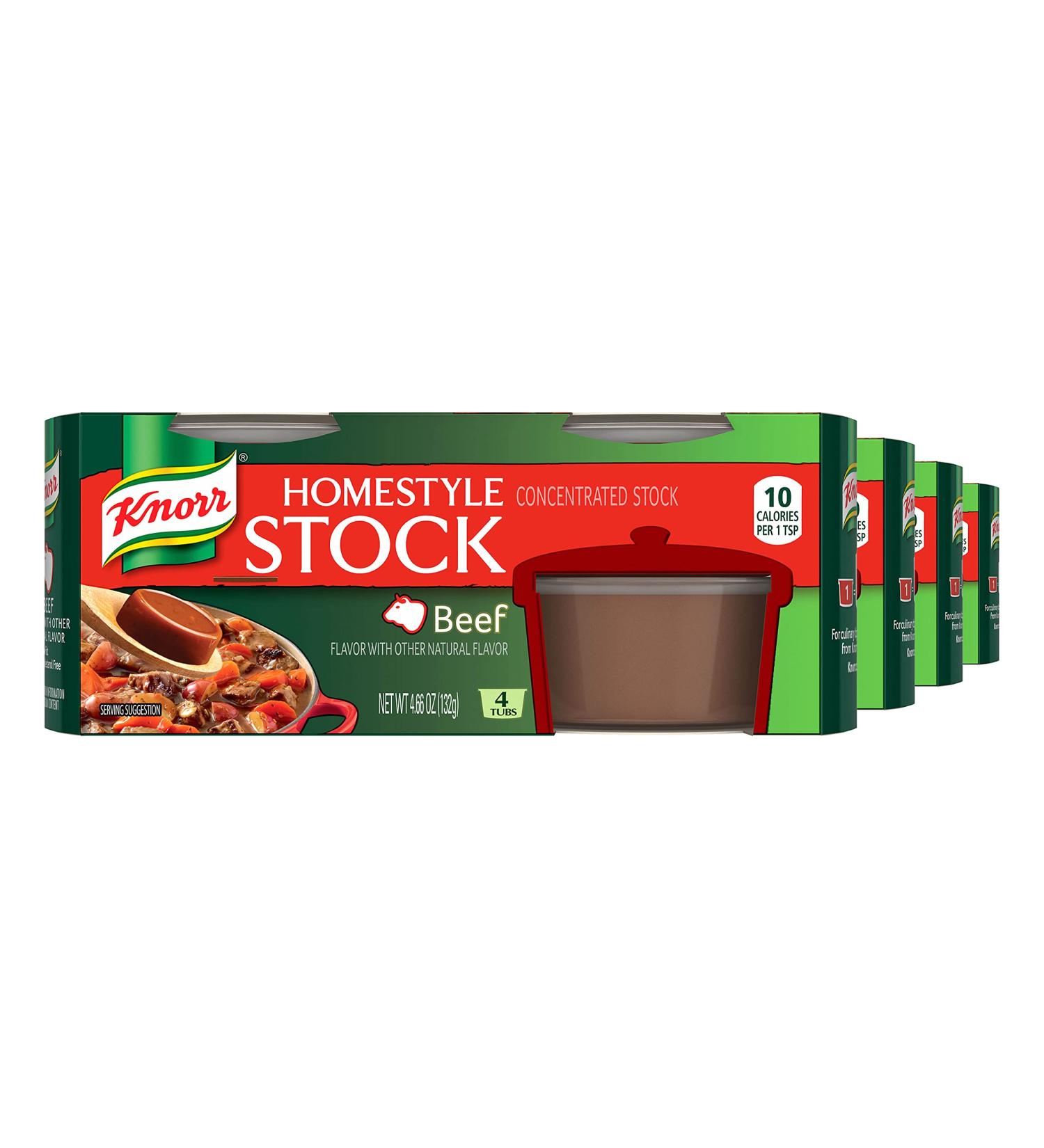 Knorr Homestyle Stock For a Flavorful Beef Stock Beef Low-Fat and MSG-Free  4 Count (Pack of 4) - Buy Online on GoSupps.com