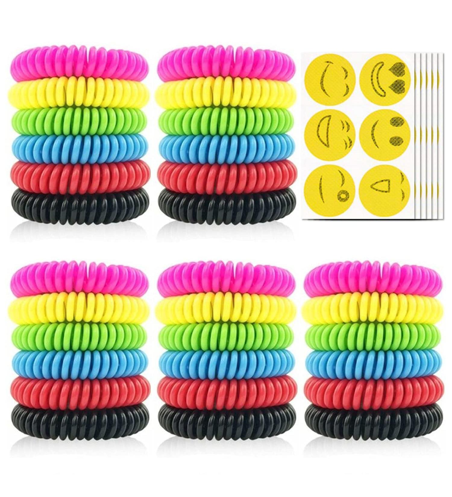 Mosquito Repellent Bracelets 30 Pack Natural Insect Repellent Wristband Waterproof Pest Control Band with 6 Pack Mosquito Repellent Stickers for Kids Adults Outdoor Camping Fishing Traveling - Buy Online on GoSupps.com