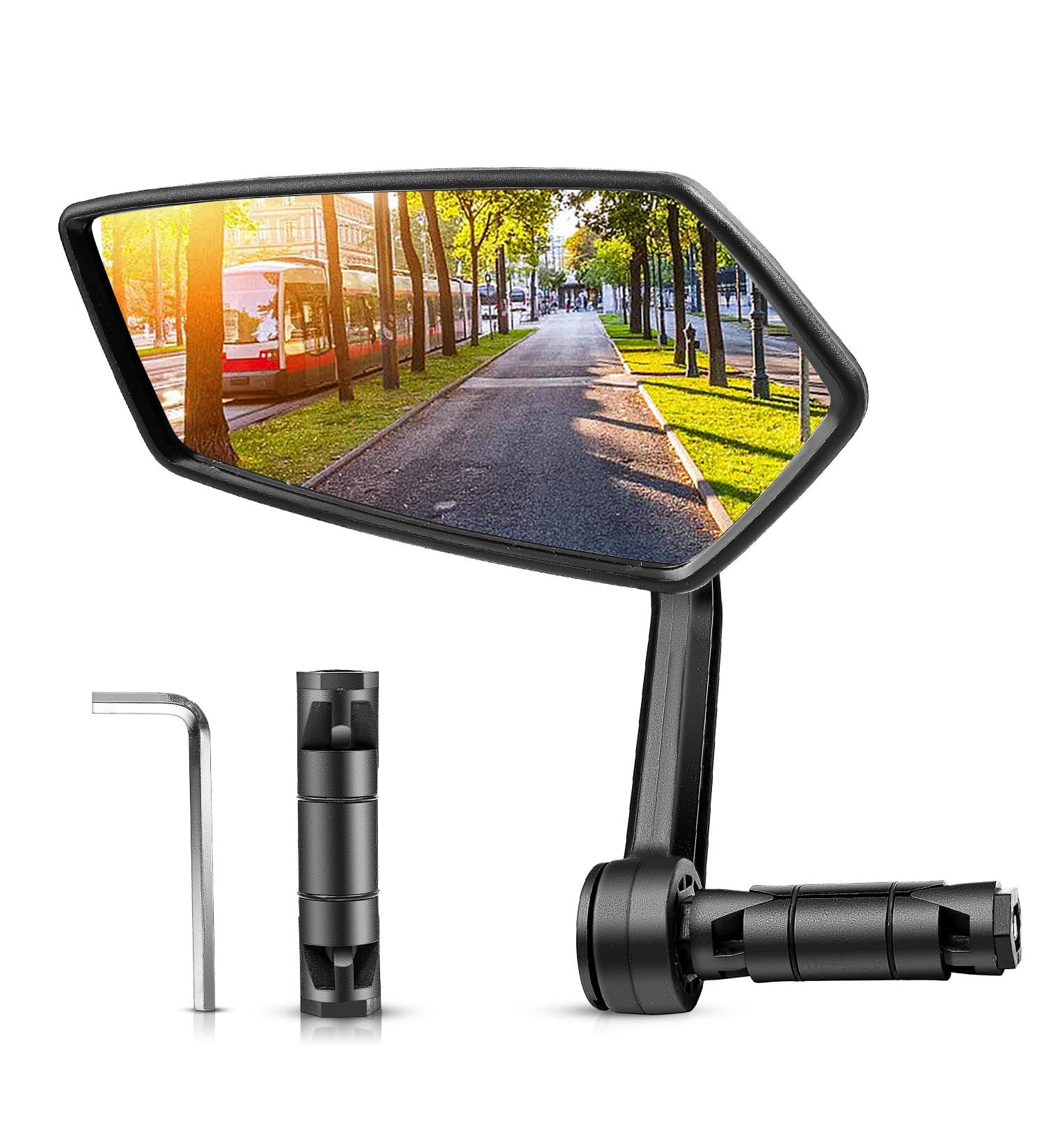 CLMILY Z Bicycle Mirror - Convex Automotive Glass Lens Rotatable E-Bike Handlebar End Mirror Scratch-Resistant Universal Left Side - Buy Online on GoSupps.com