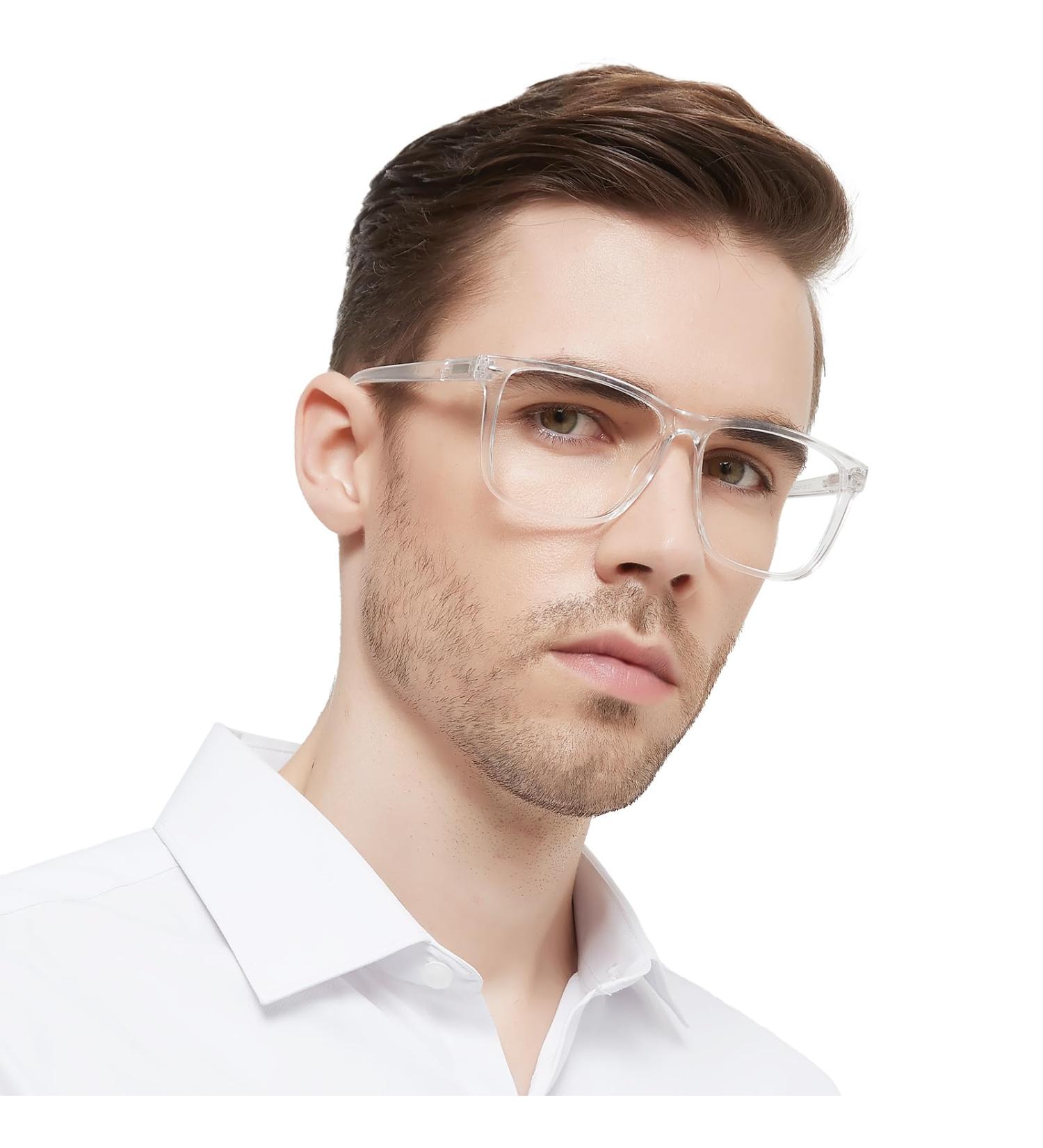 OCCI CHIARI Bifocal Reading Glasses for Men - Oversized Blue Light Blocking Readers (1.0 to 3.5) - Clear Lens - Buy Online on GoSupps.com