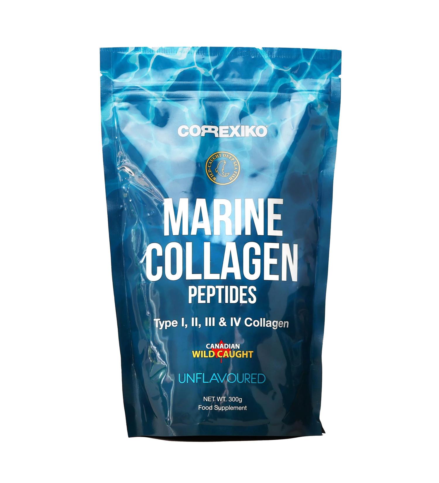 CORREXIKO Premium Marine Collagen Powder - 30 Servings, Wild Caught Fish from Canada - Protein Peptides for Skin, Hair, Nails, Joints & Digestive Health - Buy Online on GoSupps.com