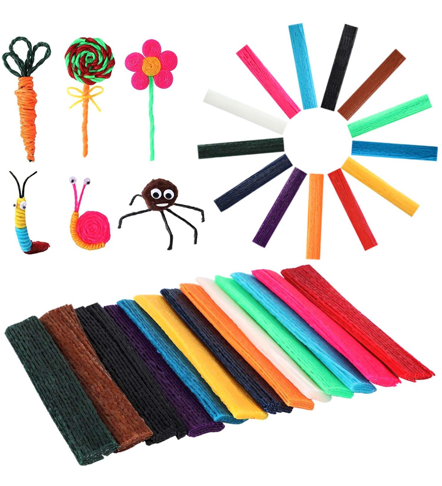 UPINS 1000PCS Bendable Sticky Wax Craft Sticks | 13 Colors | Kids DIY Art Supplies with Blue Storage Bag - Buy Online on GoSupps.com