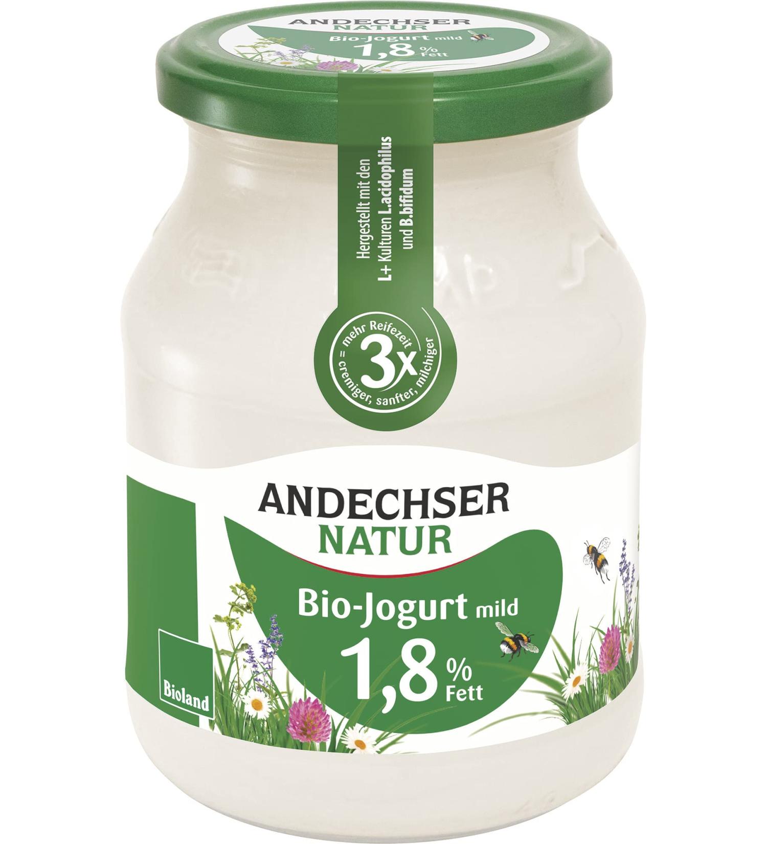 Andechser Natur Bio Jog. Natural mild 1.8% (6 x 500 gr) 500 g (pack of 6)