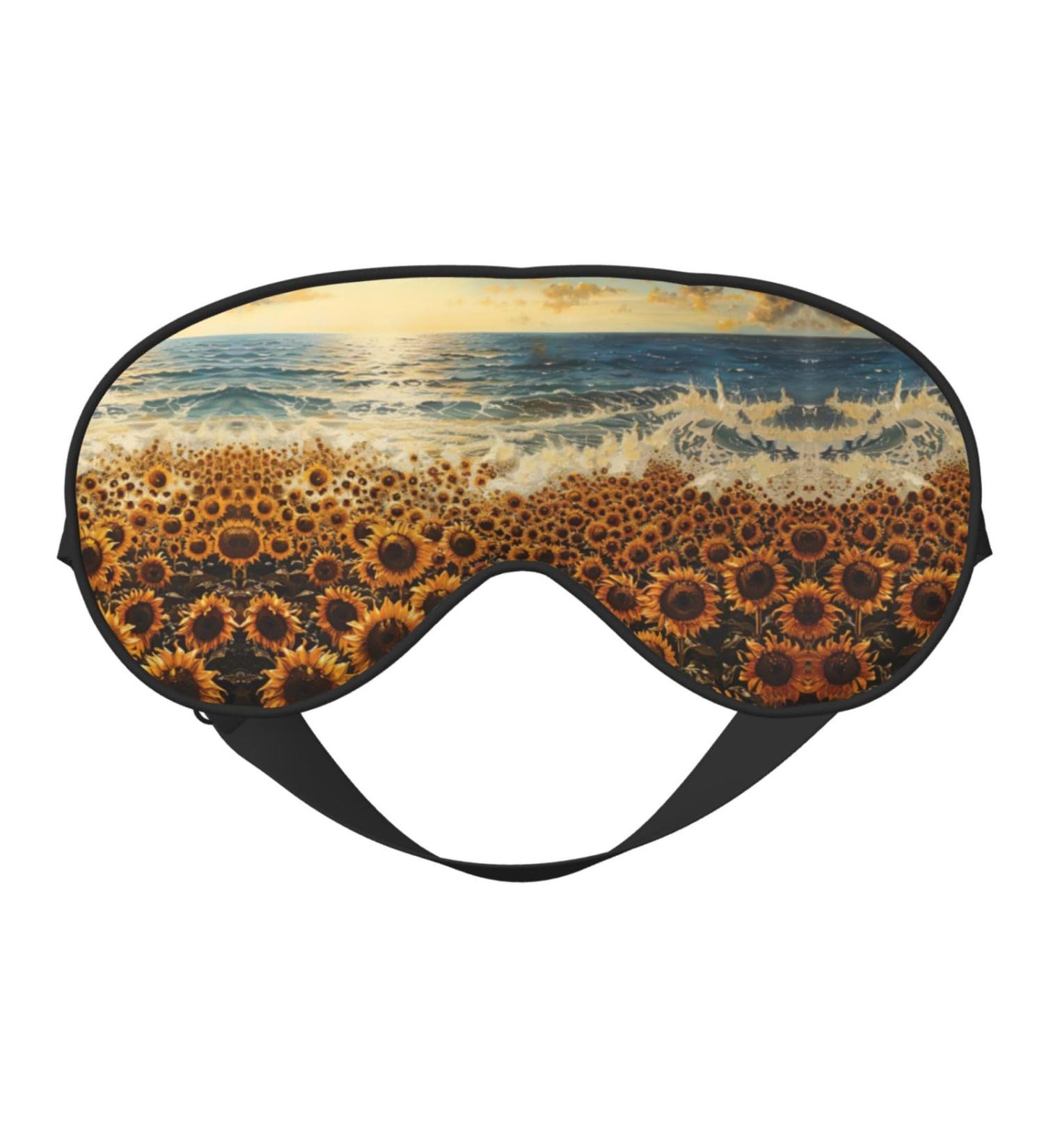 Sunflowers Sea Print Ultra-Soft Light-Blocking Eye Mask - Optimal Comfort for Restful Sleep | International Shipping Available - Buy Online on GoSupps.com