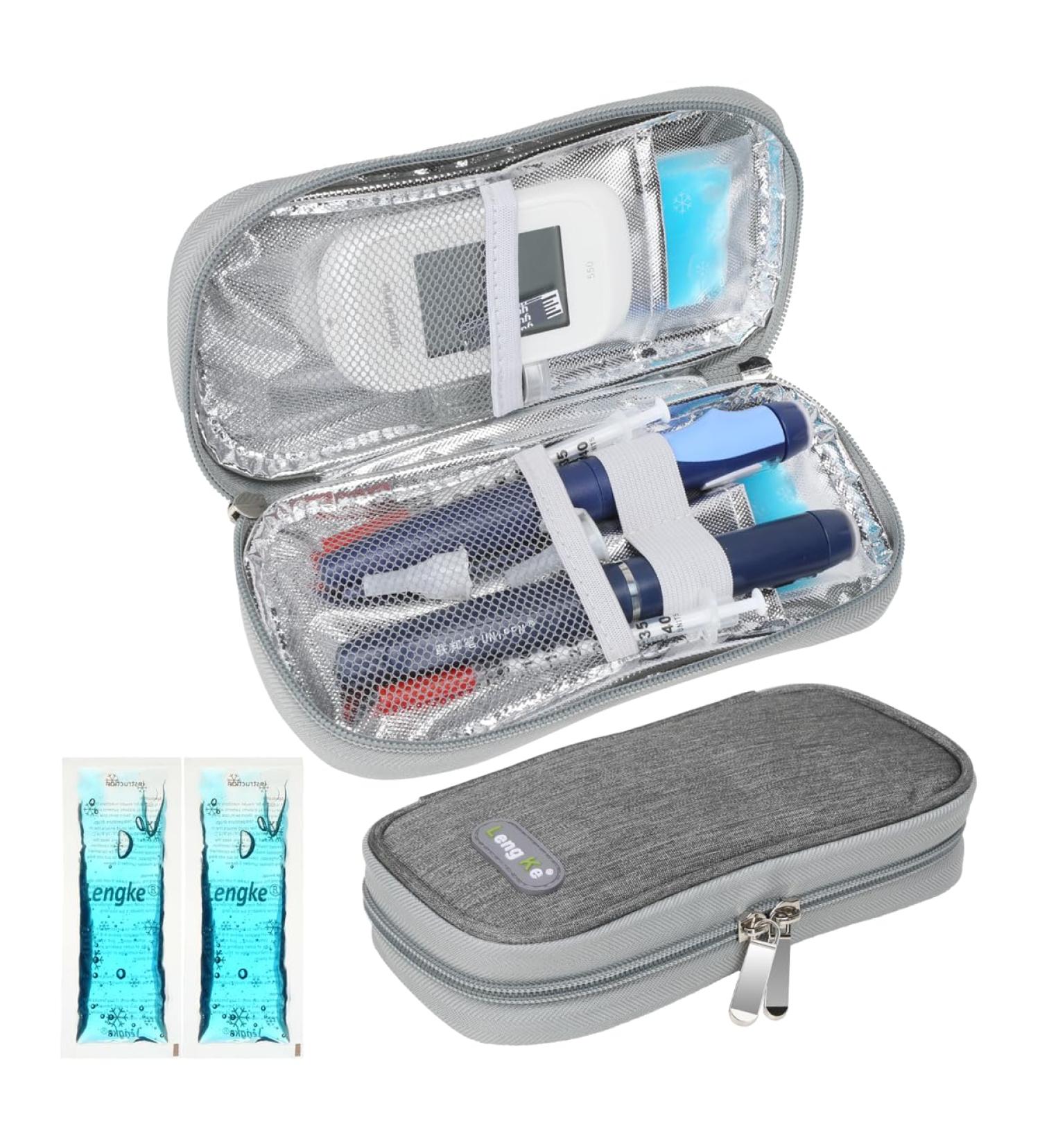 Youshares Insulin Cooling Bag with 2 Cooling Packs - Travel-Friendly Diabetes Accessory for Safe Insulin Storage (Gray) - Buy Online on GoSupps.com