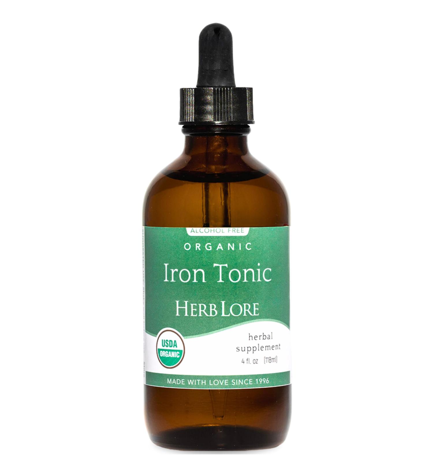 Herb Lore Iron Tonic - Organic Liquid Iron Drops Supplement for Kids & Women - Baby Infant & Toddler Friendly - Plant Based Vegan Gentle Non Constipating Herbal Tincture (4 fl oz) 4 Fl Oz (Pack of 1) - Buy Online on GoSupps.com