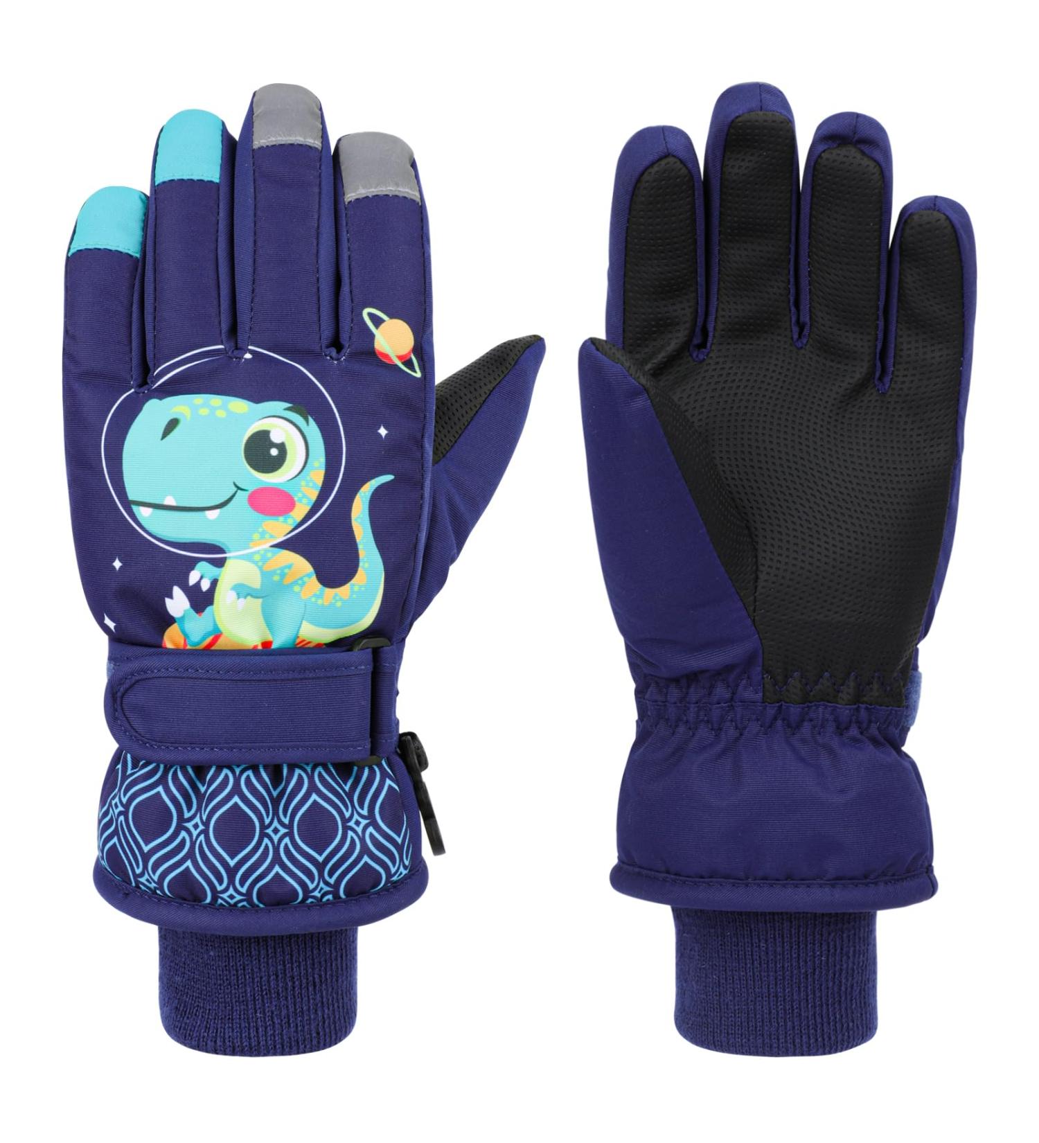 Buy QKURT Children's Skiing Gloves - Warm Thickened Windproof Dinosaur Pattern Gloves for Toddlers - Perfect for Winter Skating & Tobogganing - Multicolored A XS - Buy Online on GoSupps.com
