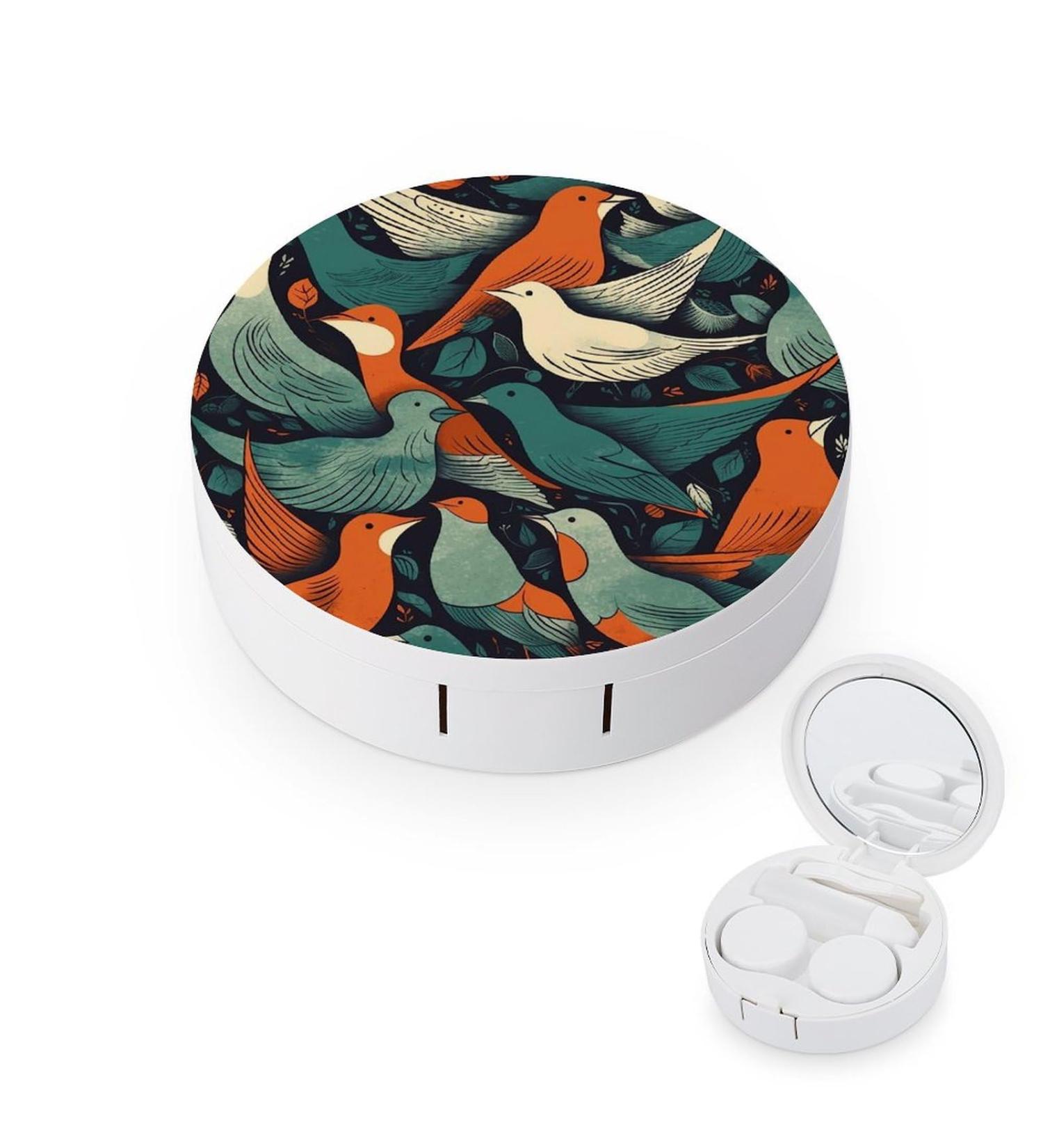 Buy Flock of Birds Portable Contact Lens Case - Travel-Friendly Storage Box for Contact Lenses - Buy Online on GoSupps.com