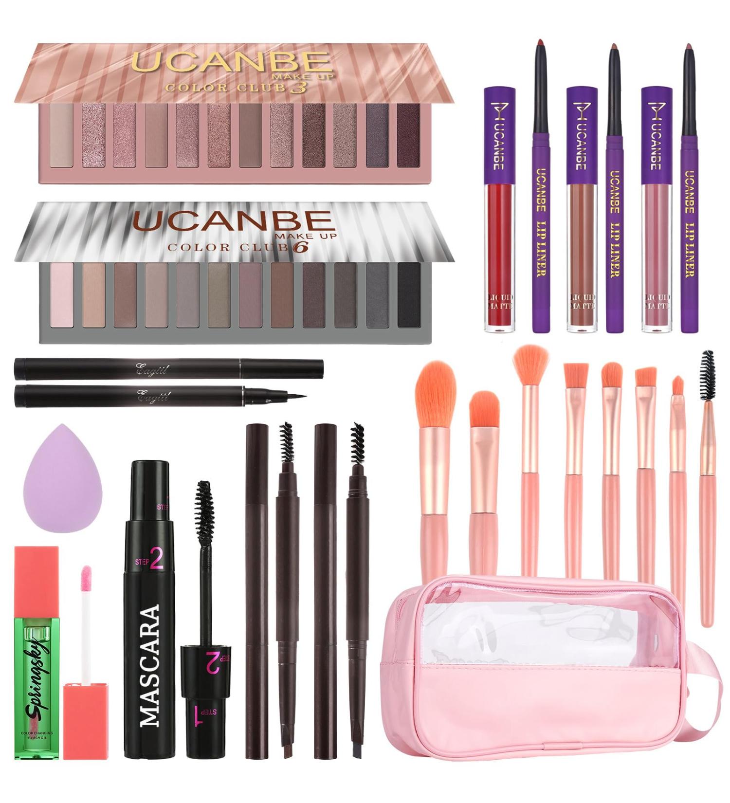 UCANBE All-in-One Makeup Full Kit for Women - Nude Eyeshadow Palette Liquid Lipstick Eyeliner & More - Perfect Gift Set for Beauty Lovers - Buy Online on GoSupps.com