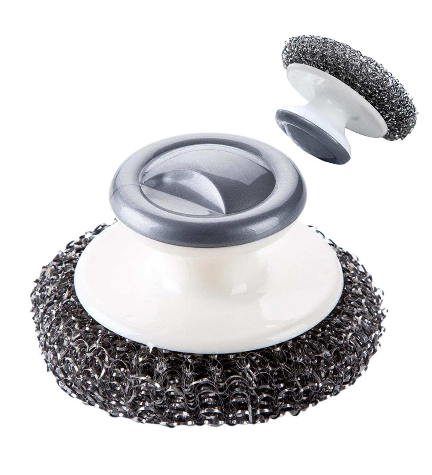 Metal Sponge for Washing Dishes | Ergonomic Dish Scrubber Cleaning Brush - Bathroom and Kitchen Accessory for Floor Bakeware Sink Faucet Plate Range Hood Wall Grill - Buy Online on GoSupps.com