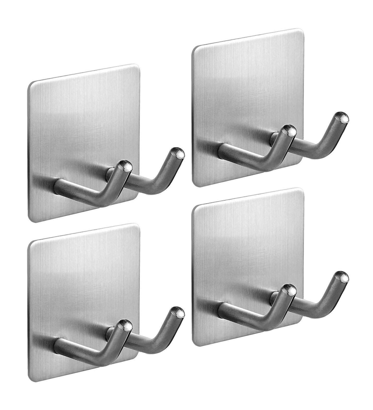 JS Self-Adhesive Hooks - 4 Pack Razor Holder for Shower & Bathroom Storage - Stainless Steel Adhesive Hangers for Coats Luffas and More - Buy Online on GoSupps.com