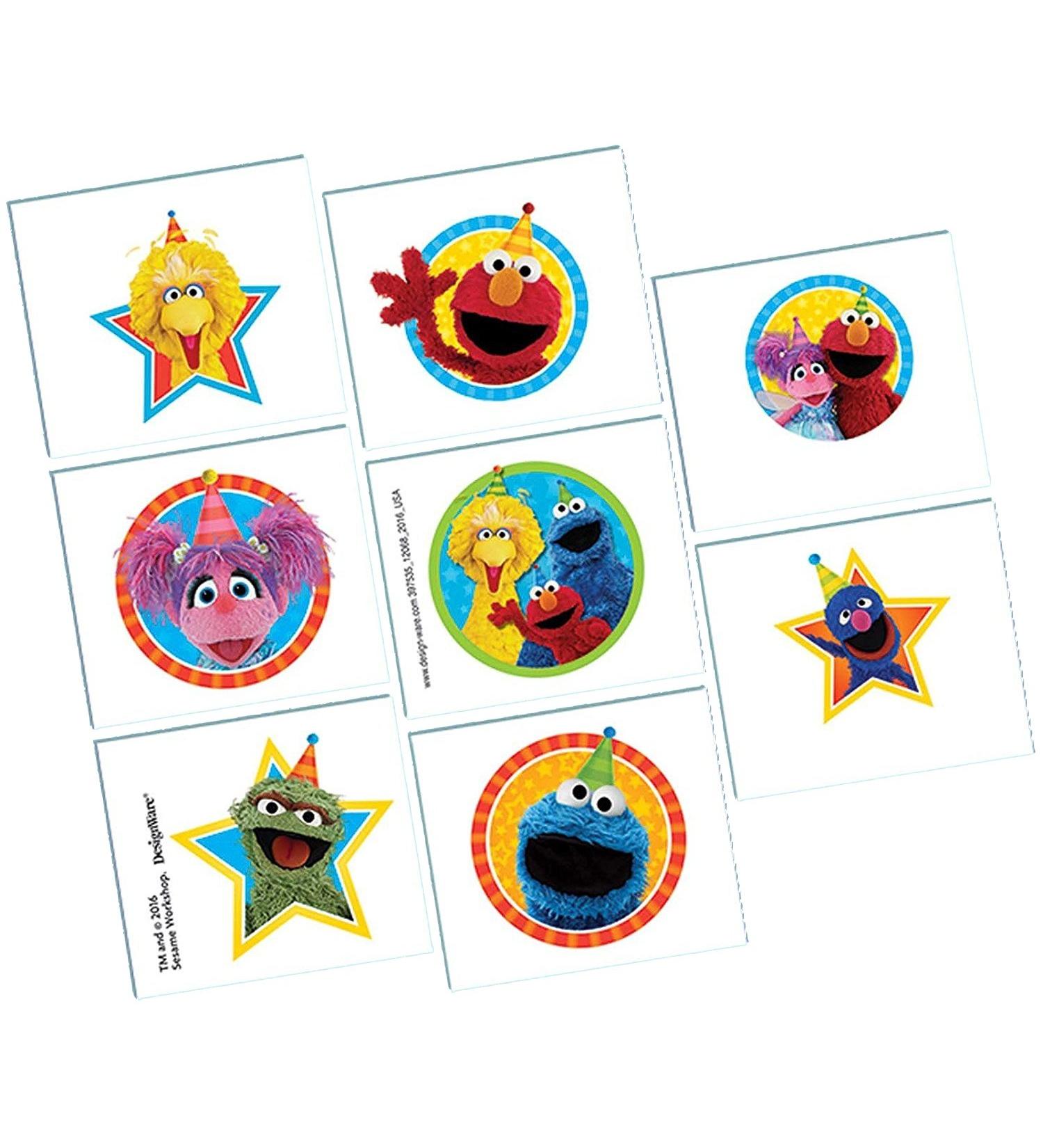 Amscan 397535 Sesame Street Temporary Tattoos - Multicolor 8ct, One Size - Buy Online on GoSupps.com