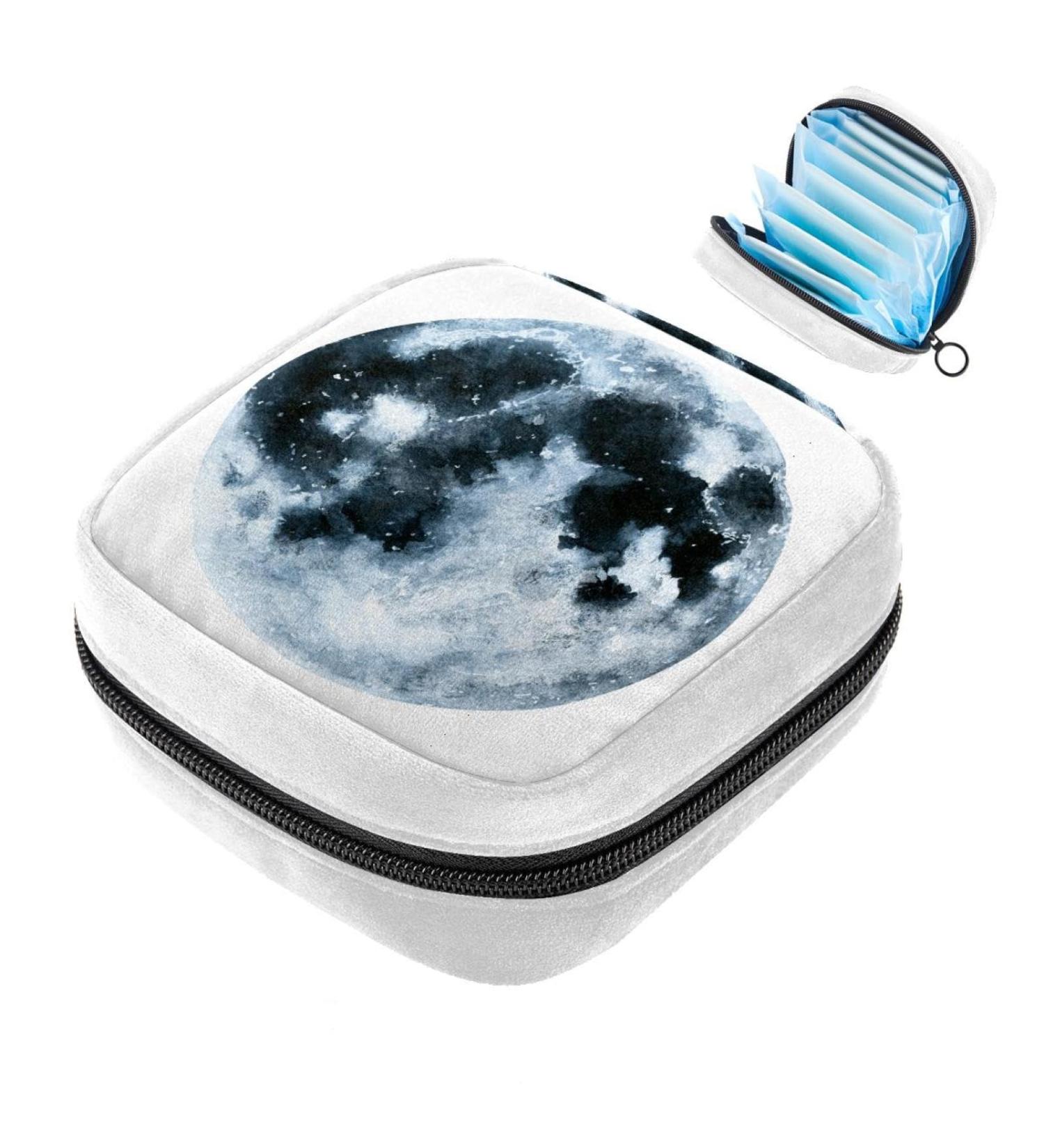 Vintage Moon Pattern Sanitary Napkin Storage Bag - Period Tampon Makeup Pad Pouch Color3766 - Buy Online on GoSupps.com
