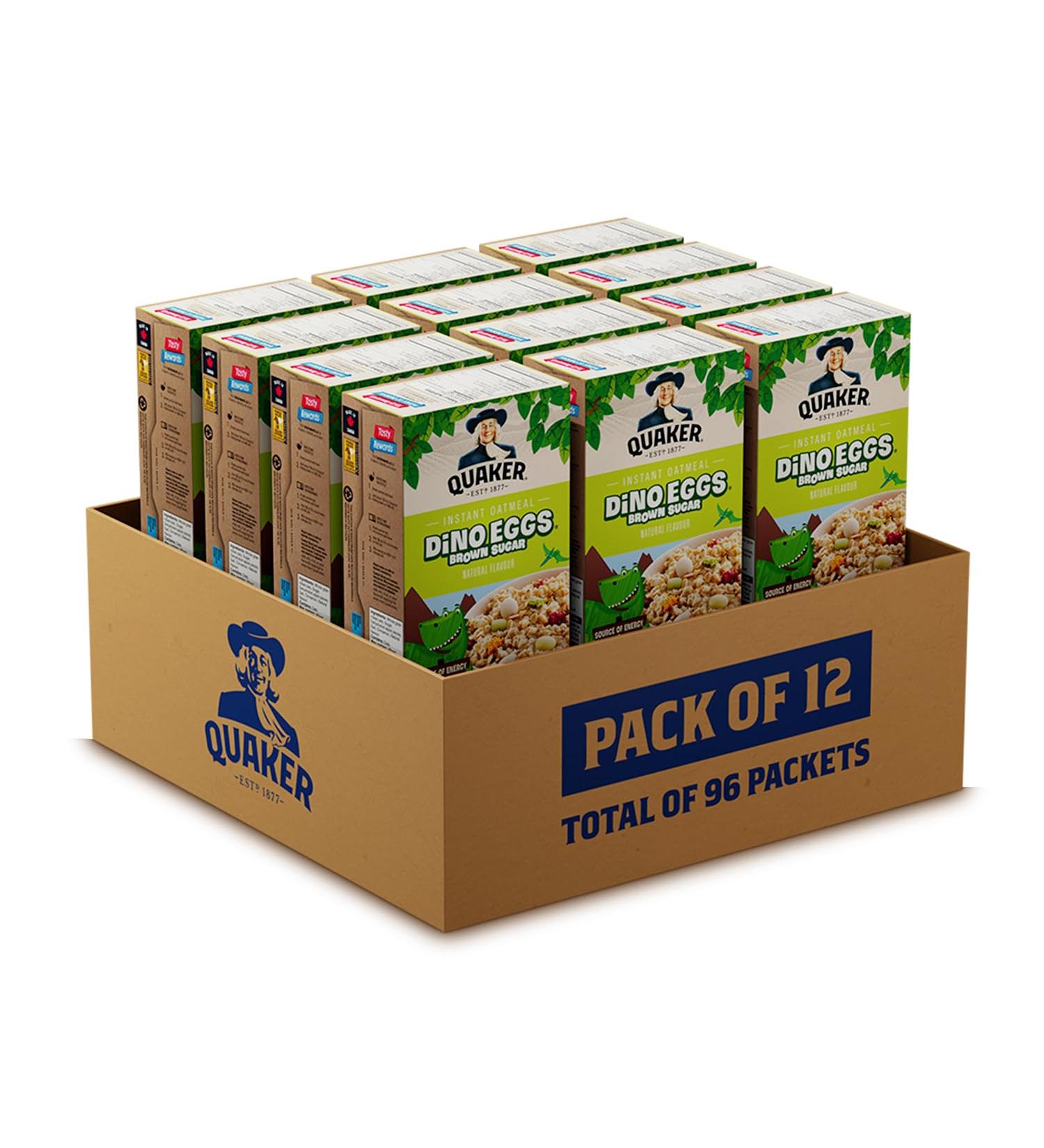Quaker Dino Eggs Instant Oatmeal Multi-Pack 8 Packets 304g (Pack of 12) - Buy Online on GoSupps.com
