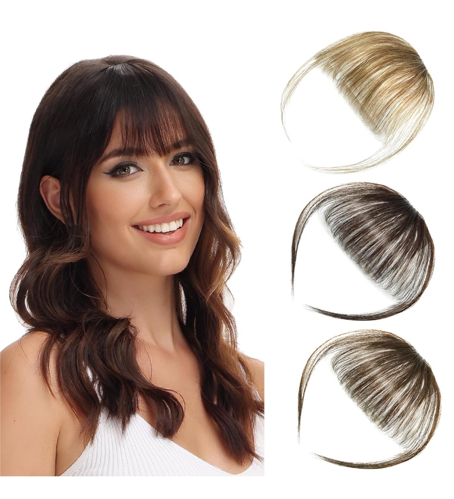 Luxiremi Clip in Bangs Human Hair Fringe Air Bangs with Temples Light Brown Wispy Bangs Hairpiece for Women Light Brown (Air Bangs) - Buy Online on GoSupps.com