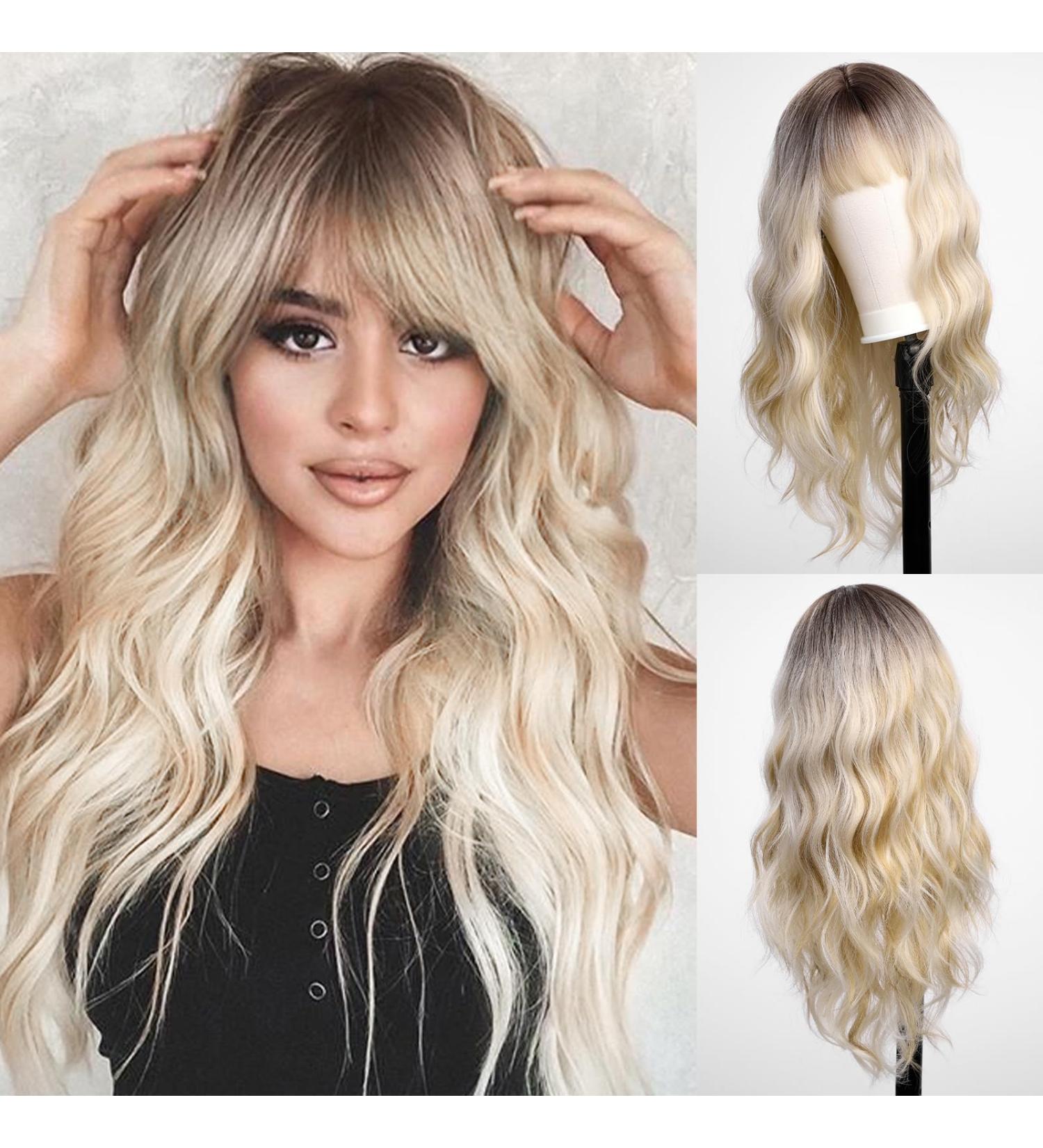 Haircube Gold Blonde Highlighted Long Curly Wig with Pony - Natural Heat-Resistant Synthetic Hairstyle for Fashionable Looks - Buy Online on GoSupps.com