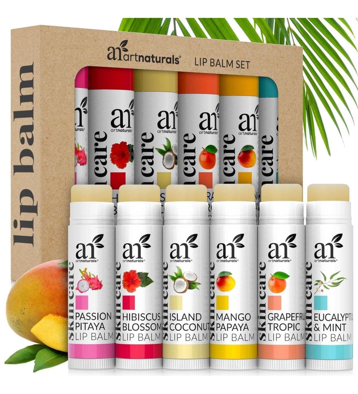 Artnaturals Lip Balm Set - Moisturizing 6 Pack (0.15 oz Each) for Soft, Supple Lips - Buy Online on GoSupps.com