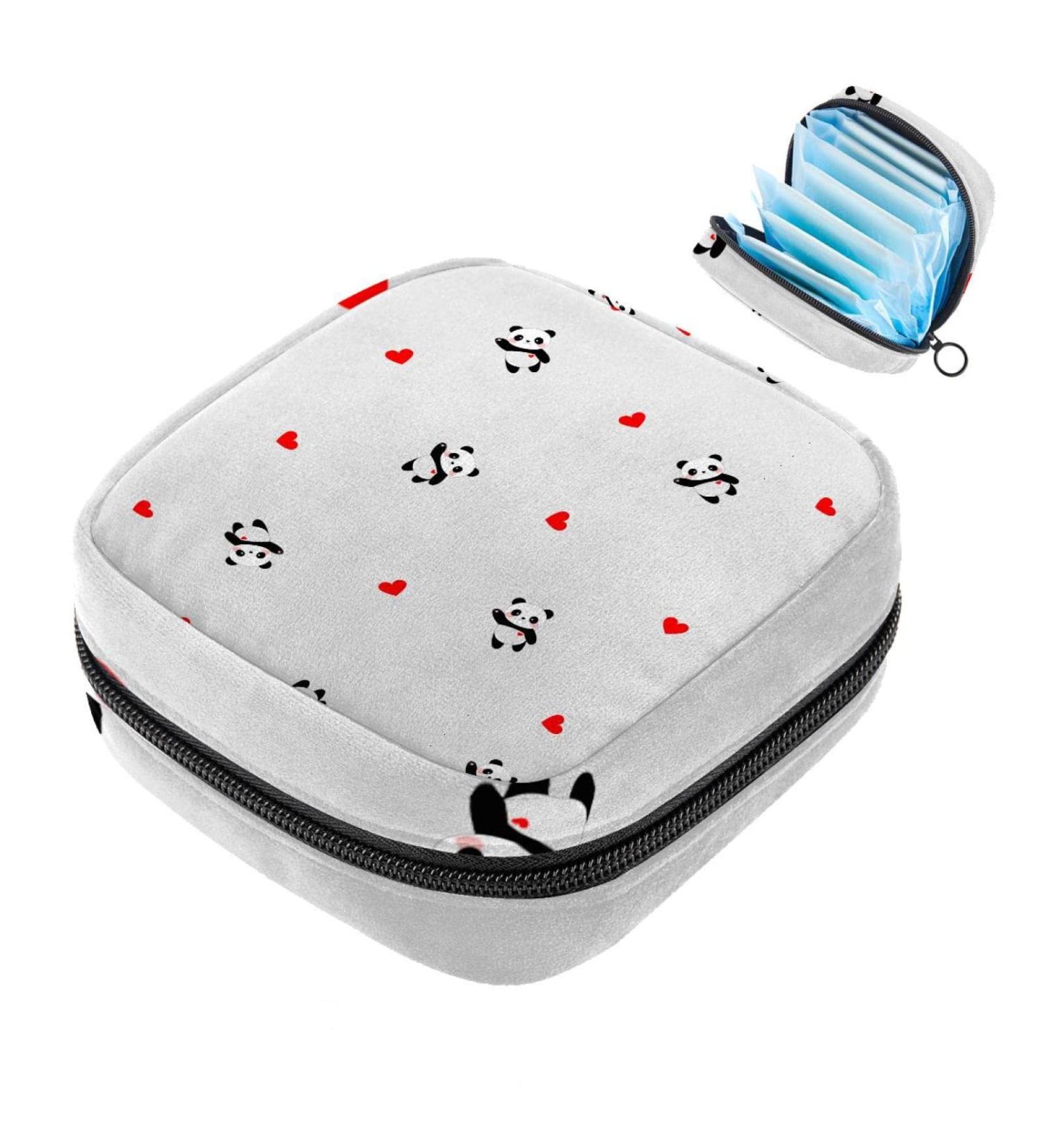 Cute Bear & Deer Heart Ladies Storage Bag - Portable Menstrual Cup & Pad Pouch with Zipper for Teenagers & Women - Buy Online on GoSupps.com