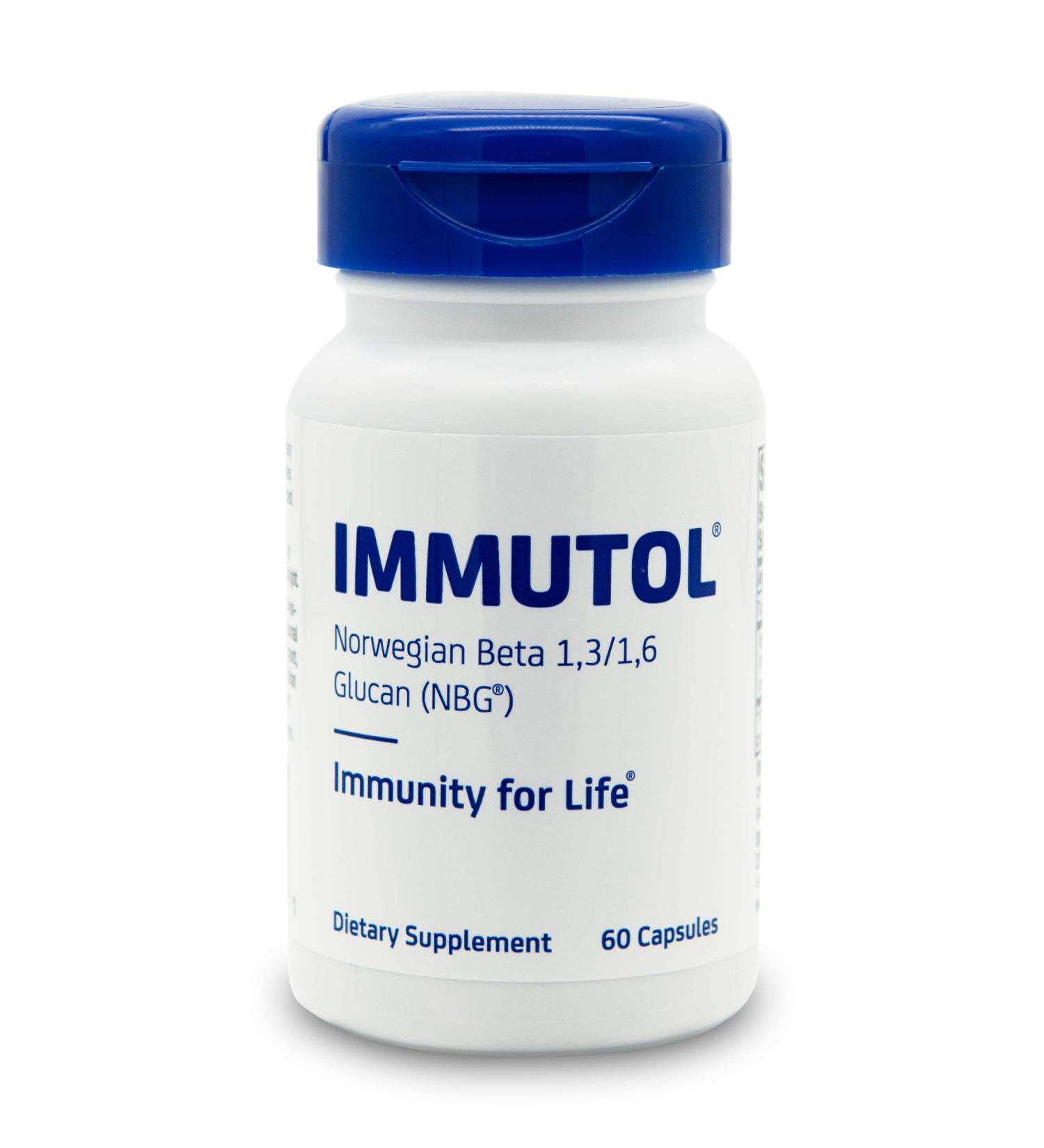 IMMUTOL 750mg Norwegian Beta Glucan Daily Supplement for Immune Support - 60 Capsules - Buy Online on GoSupps.com