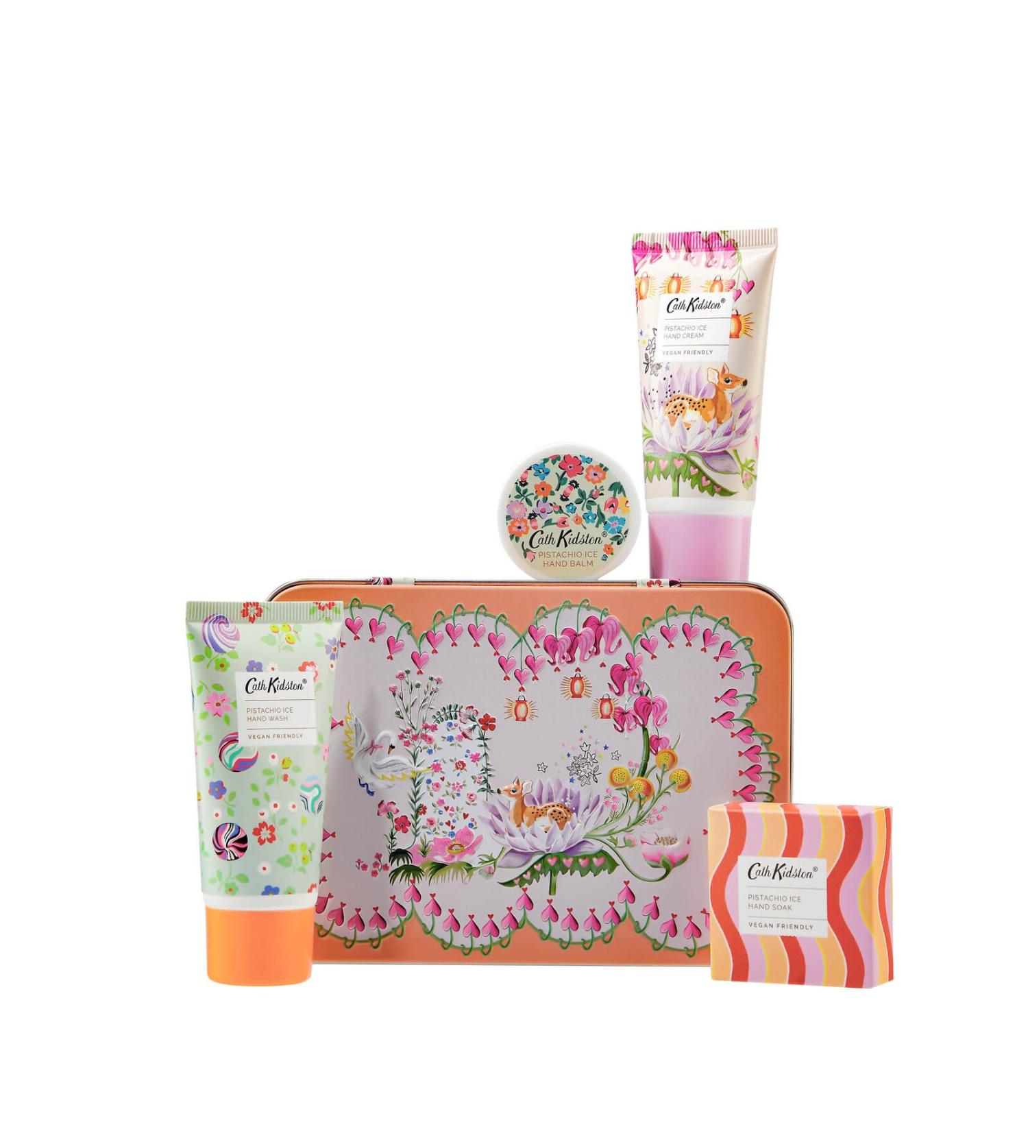 Cath Kidston Hand Cream 30ml Hand Wash 30ml Hand Soak 30g and Hand Balm 9g Giftable festive Tin Beauty Gift For Her Travel Size and Vegan Friendly Hand Moisturiser Essentials Oils Hand Care Gift Set - Buy Online on GoSupps.com