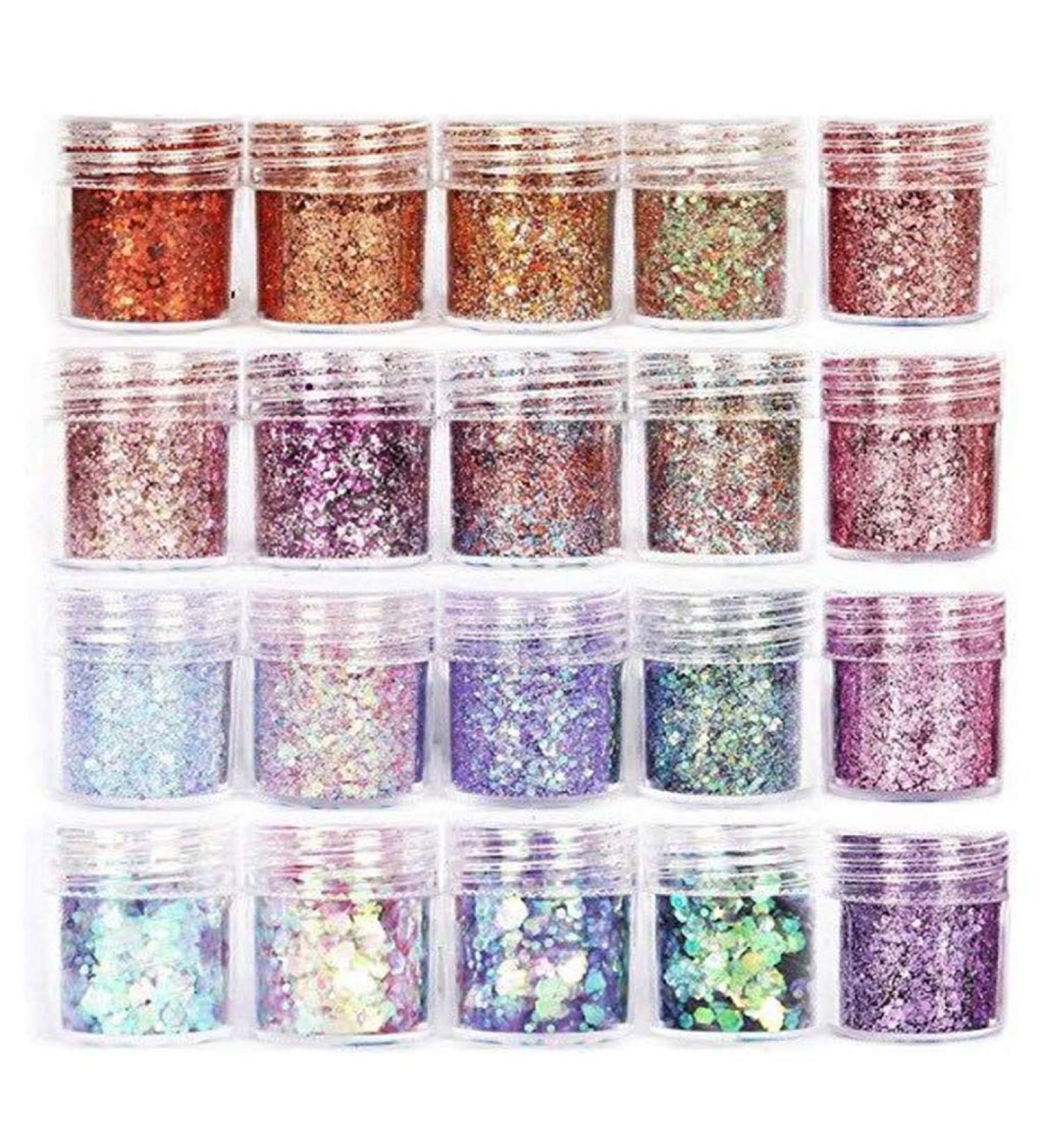 Lot de 20 flacons de poudre de remplissage brillante en r sine poxy pour d coration d'ongles - Buy Online on GoSupps.com