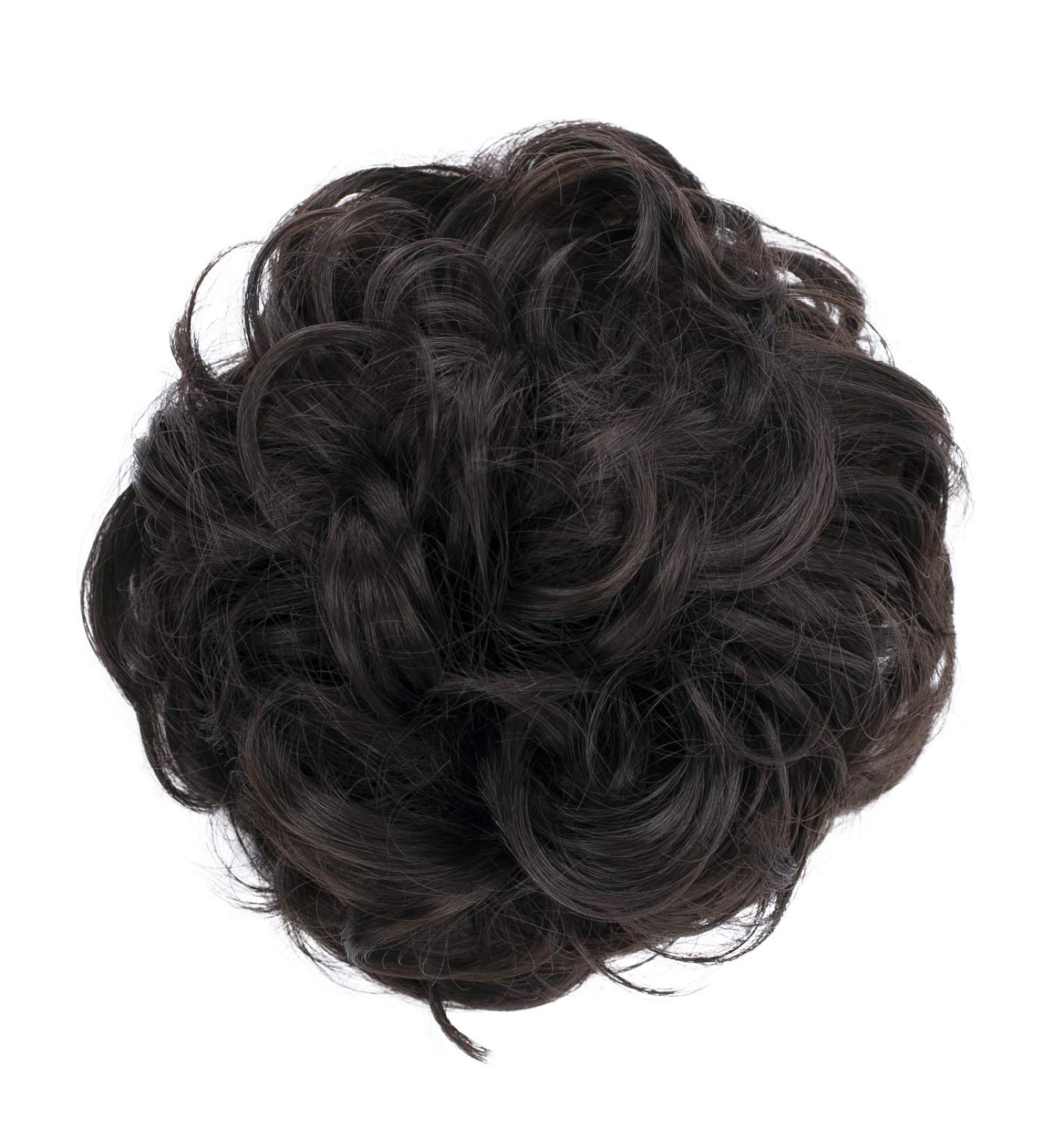 CAISHA PrettyShop Dark Brown Messy Scrunchie Bun Voluminous Wavy Hairpiece | Heat-Resistant Synthetic Fibres #4A G2A - Buy Online on GoSupps.com