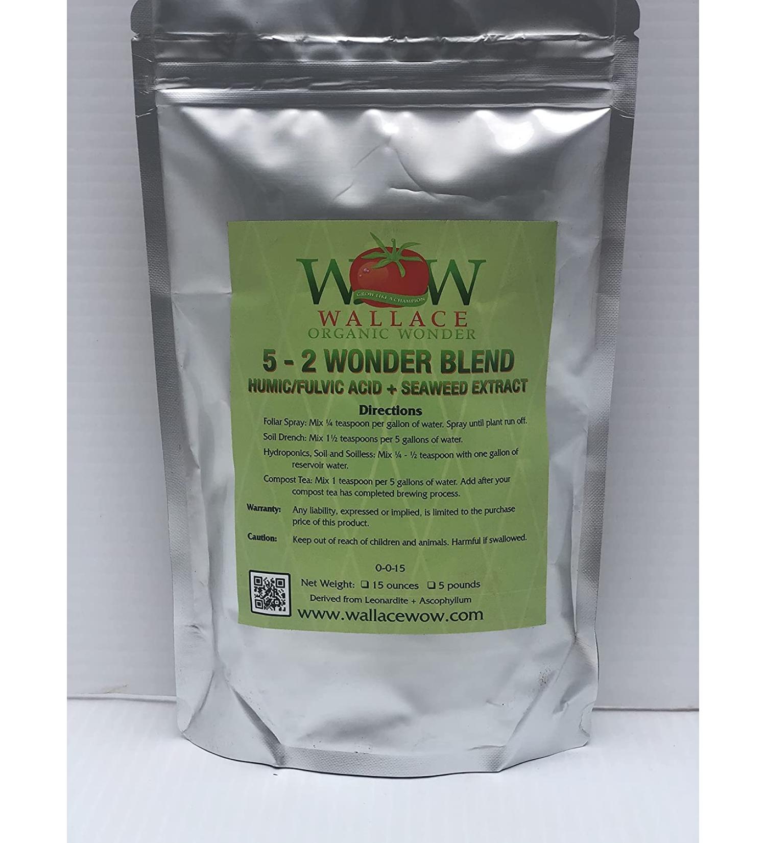 5-2 Humic/Fulvic Acid + Seaweed Extract Wonder Blend 425 Grams Wallace Organic Wonder - Buy Online on GoSupps.com
