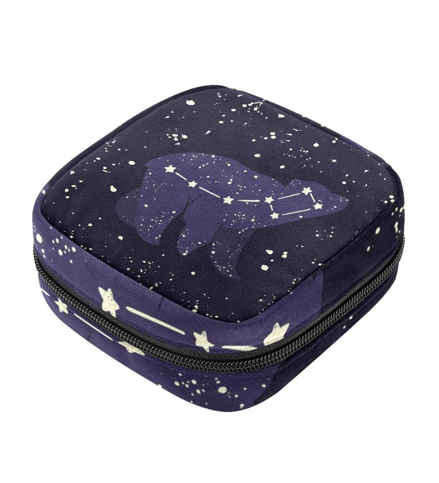 Ursa Minor Little Bear Constellation Bandage Storage Bag - Portable Menstrual Cup Bag with Zipper for Women & Girls - Buy Online on GoSupps.com