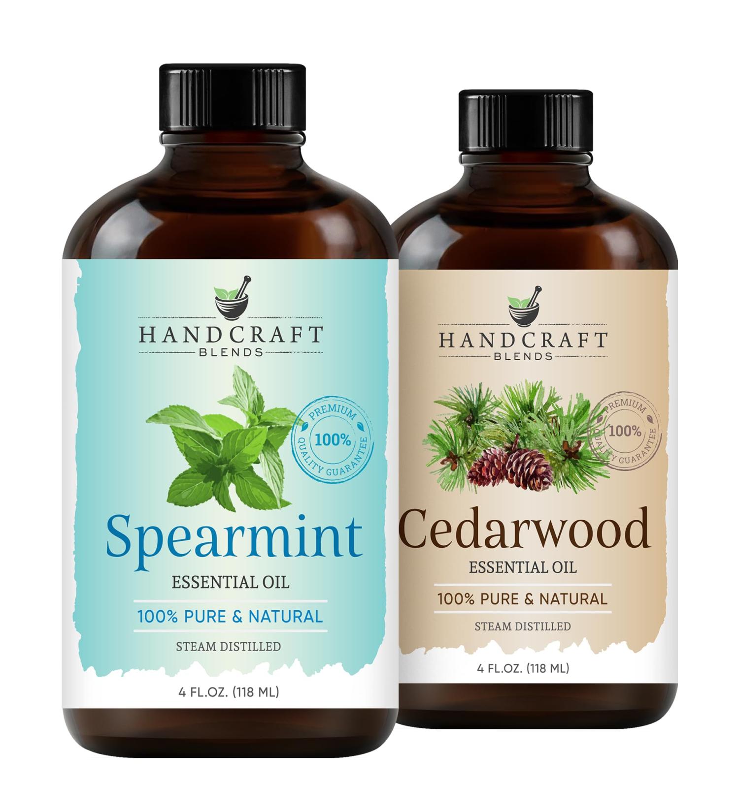 Handcraft Blends Forest Mint Set: Cedarwood and Spearmint Essential Oils (2 x 4 Fl Oz) 100% Pure & Natural for Diffuser Aromatherapy and DIY Projects - Buy Online on GoSupps.com