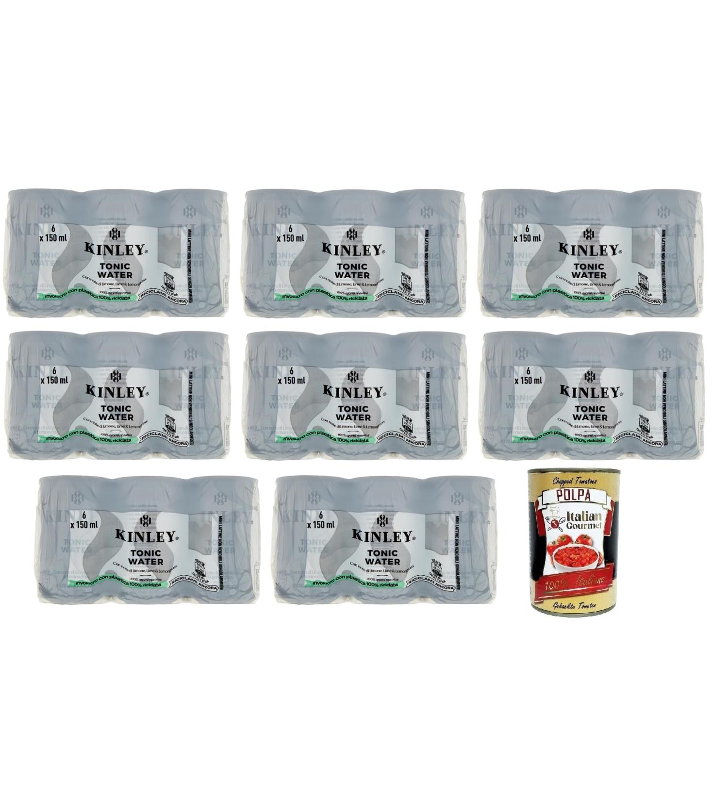 Kinley Tonic Water Pack of 48 mini disposable cans of 150 ml of carbonated drink with an intense and refreshing taste + Polpa di Pomodoro Italian Gourmet Polpa di Pomodoro 400 g - Buy Online on GoSupps.com