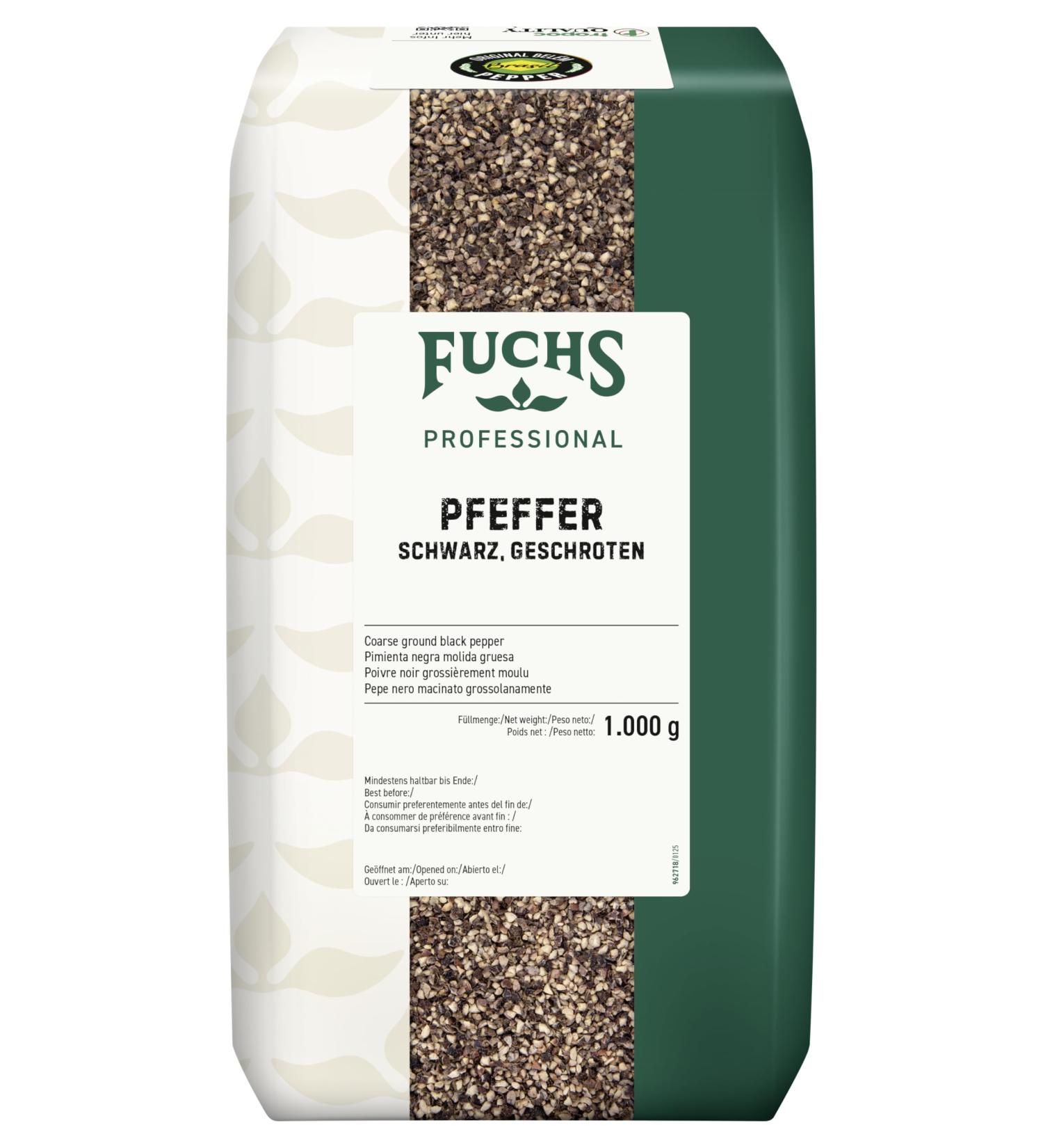 Fuchs Professional - Poivre noir grossi rement moulu | Qualit professionnelle pour les gros consommateurs et la gastronomie | 1 kg dans un sac - Buy Online on GoSupps.com