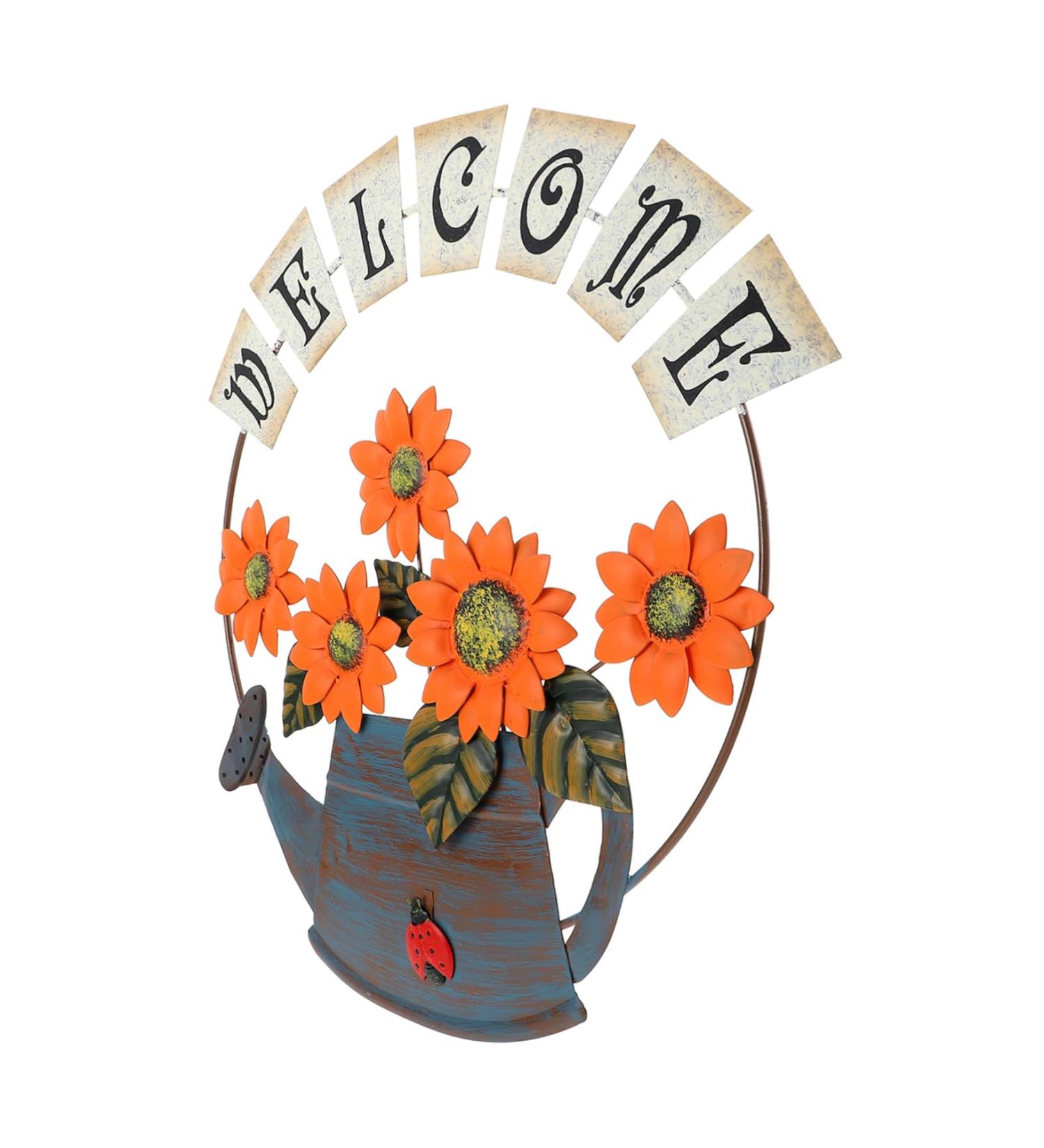 ABOOFAN Pendant Office Decor Welcome Wall Hanging Sign Wall Hanging Decor Front Door 3d Ornament 42X36CM Orange - Buy Online on GoSupps.com