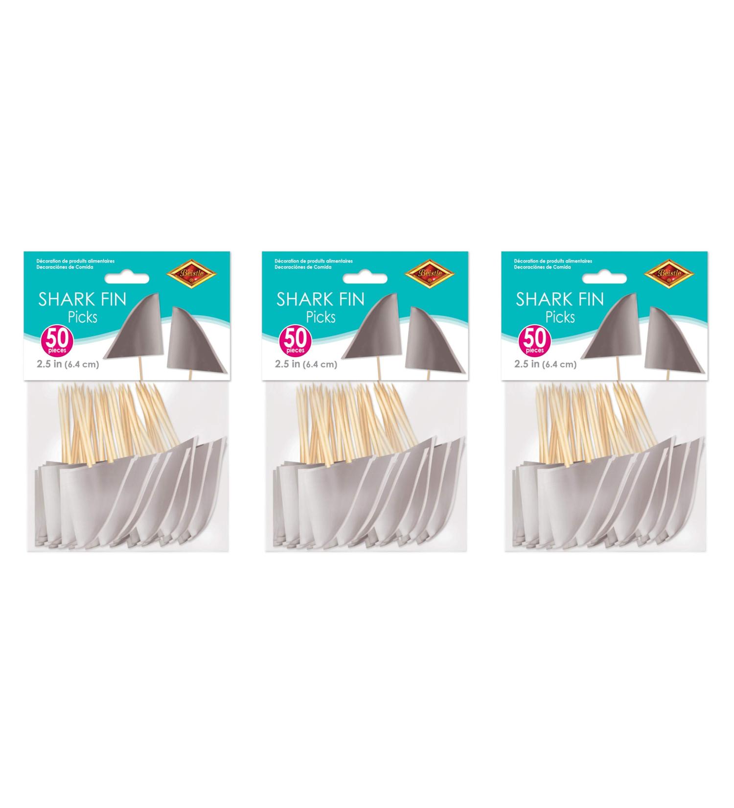 Shark Fin Food Decoration Party Picks 150 Piece Cupcake Toppers Under The Sea Birthday Supplies