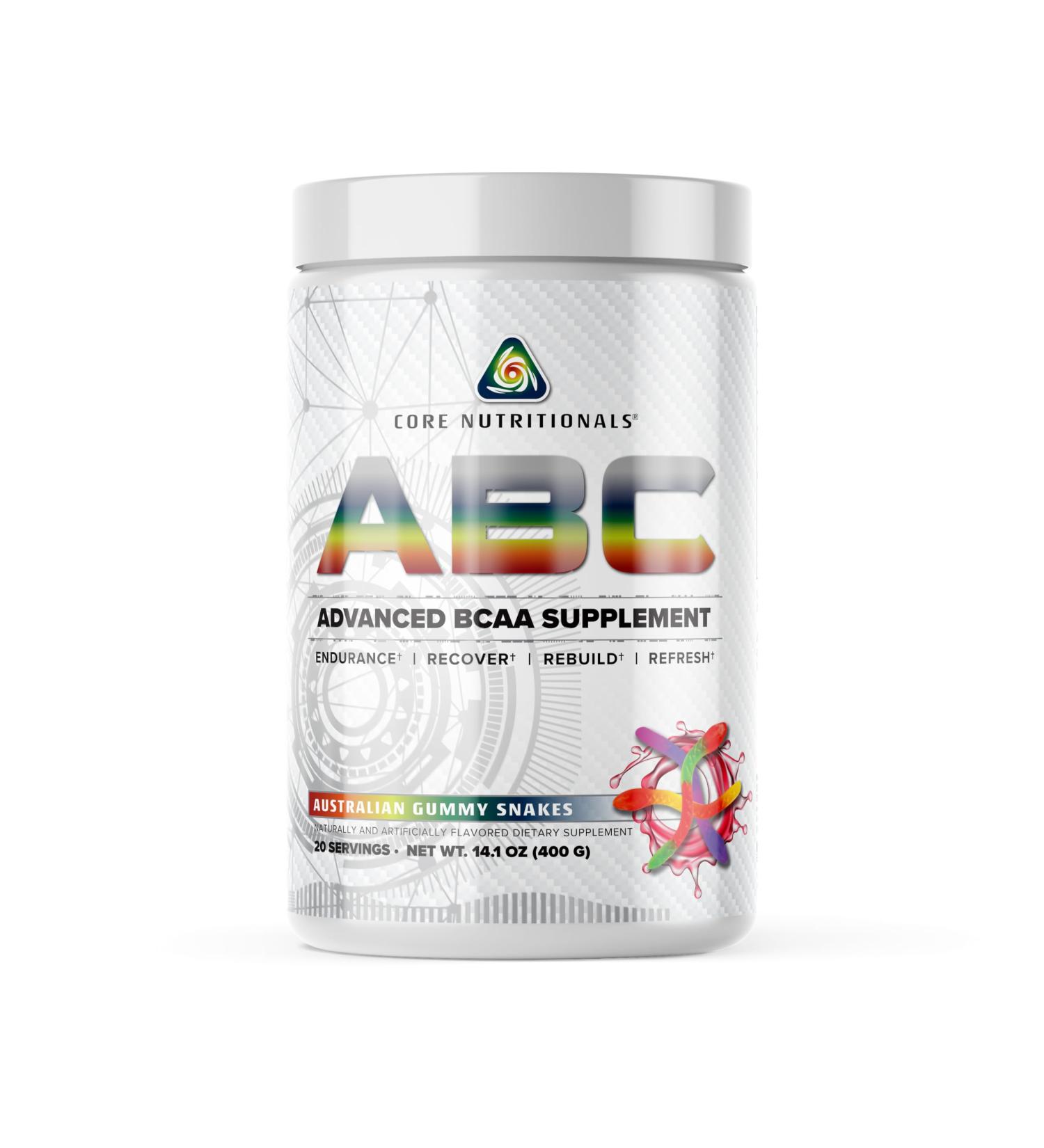 Core Nutritionals Platinum ABC Advanced Intra-Workout BCAA Supplement - 2.5g Glutamine Beta Alanine Citrulline Malate 20 Servings - Australian Gummy Snakes for Optimal Performance - Buy Online on GoSupps.com