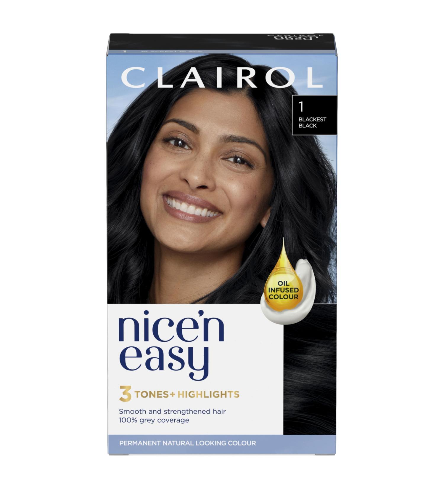 Clairol Nice'n Easy Cr me Permanent Hair Color - Oil Infused Naturally Looking Black (1 Pack) - Buy Online on GoSupps.com