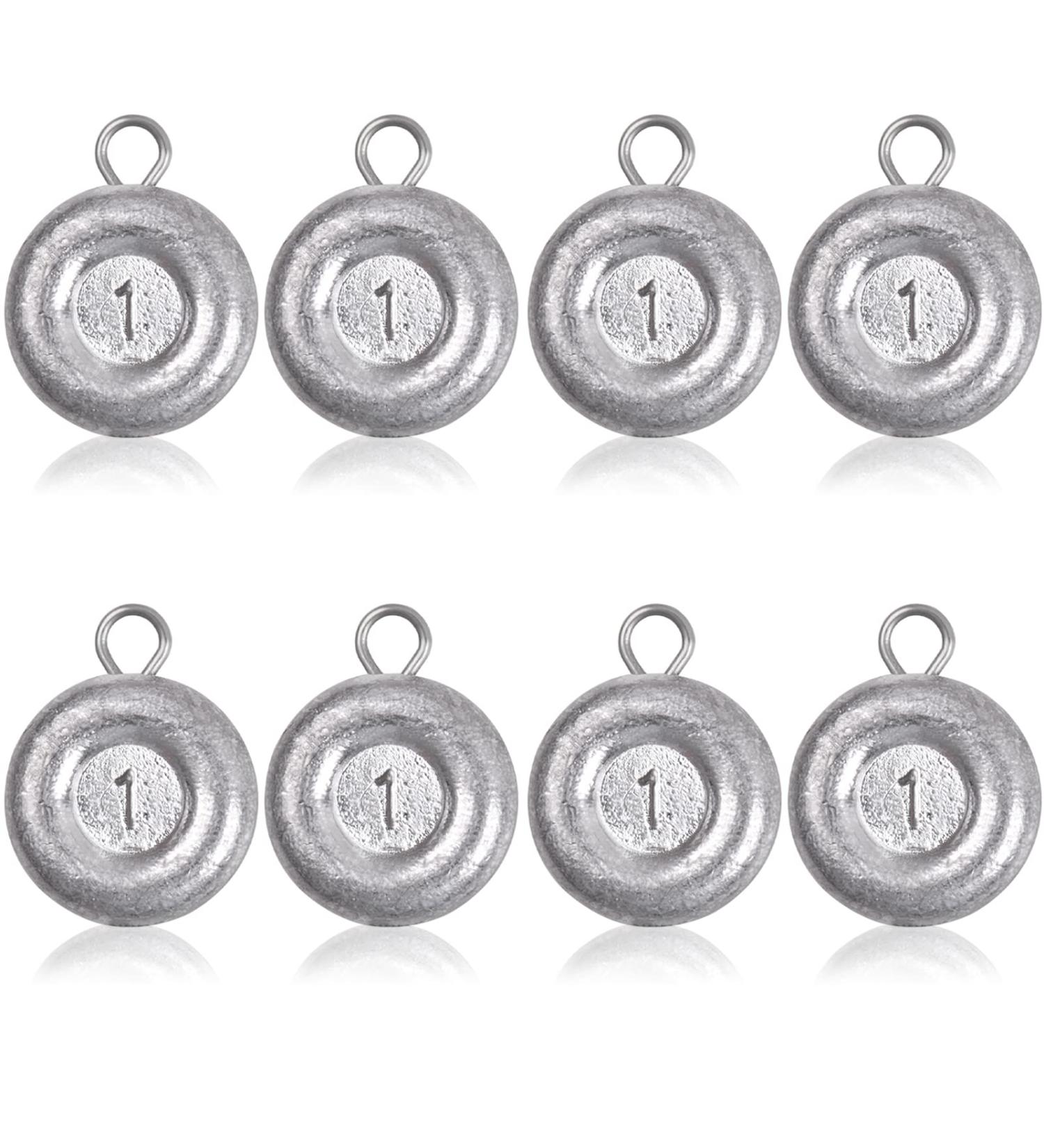 Saltwater Coin Sinkers for Fishing - 1oz to 8oz Sizes - 8pcs Pack - Drifting, Trolling, Catfishing Tackle - Buy Online on GoSupps.com
