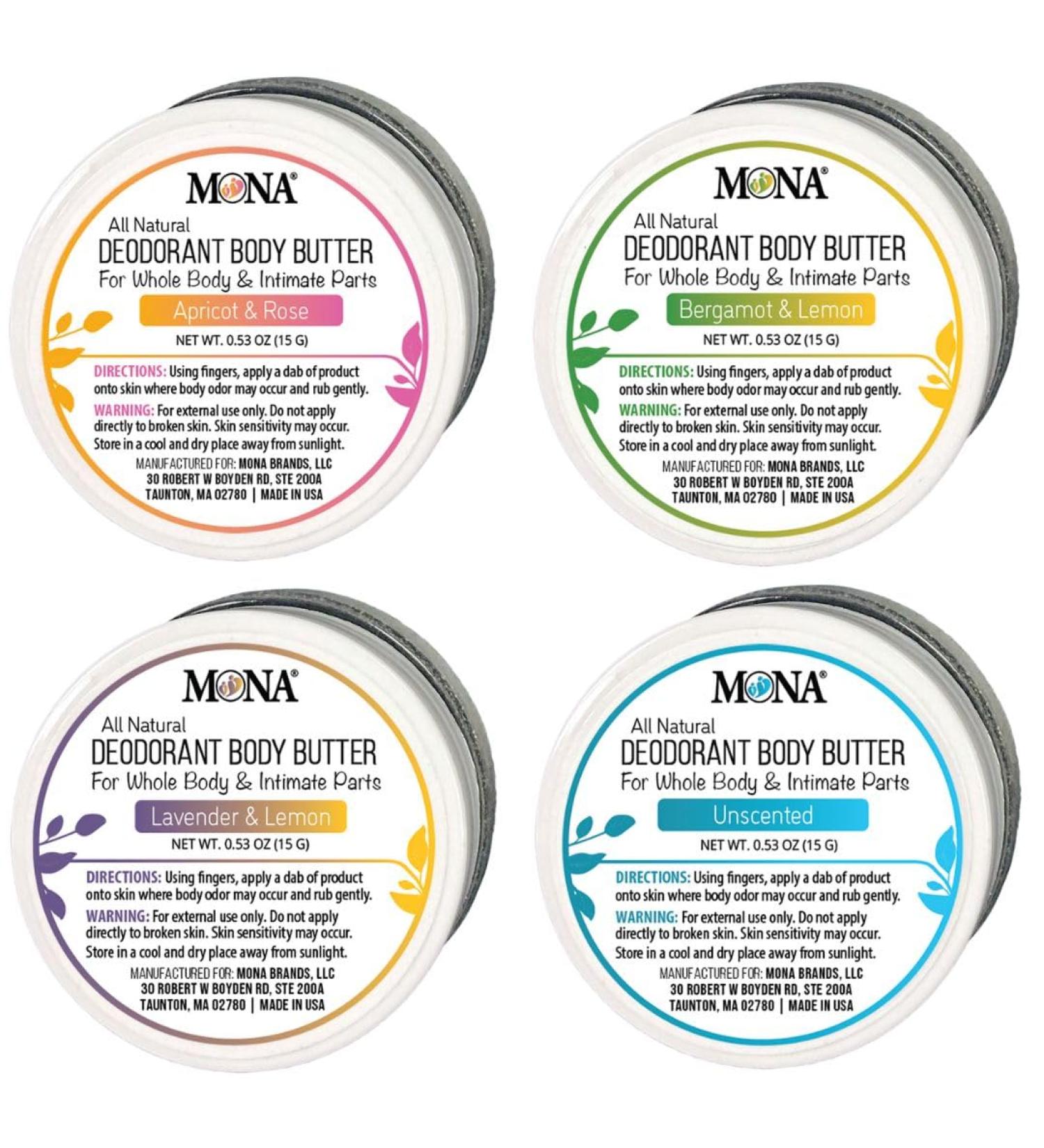 MONA Travel Size All Natural Whole Body Deodorant Cream for Women & Men | For Private Parts | Aluminum & Baking Soda Free | (4-PK Travel Size Combo (0.53 Oz each) Natural Scents) Natural Scents 2 Ounce (Pack of 1) - Buy Online on GoSupps.com