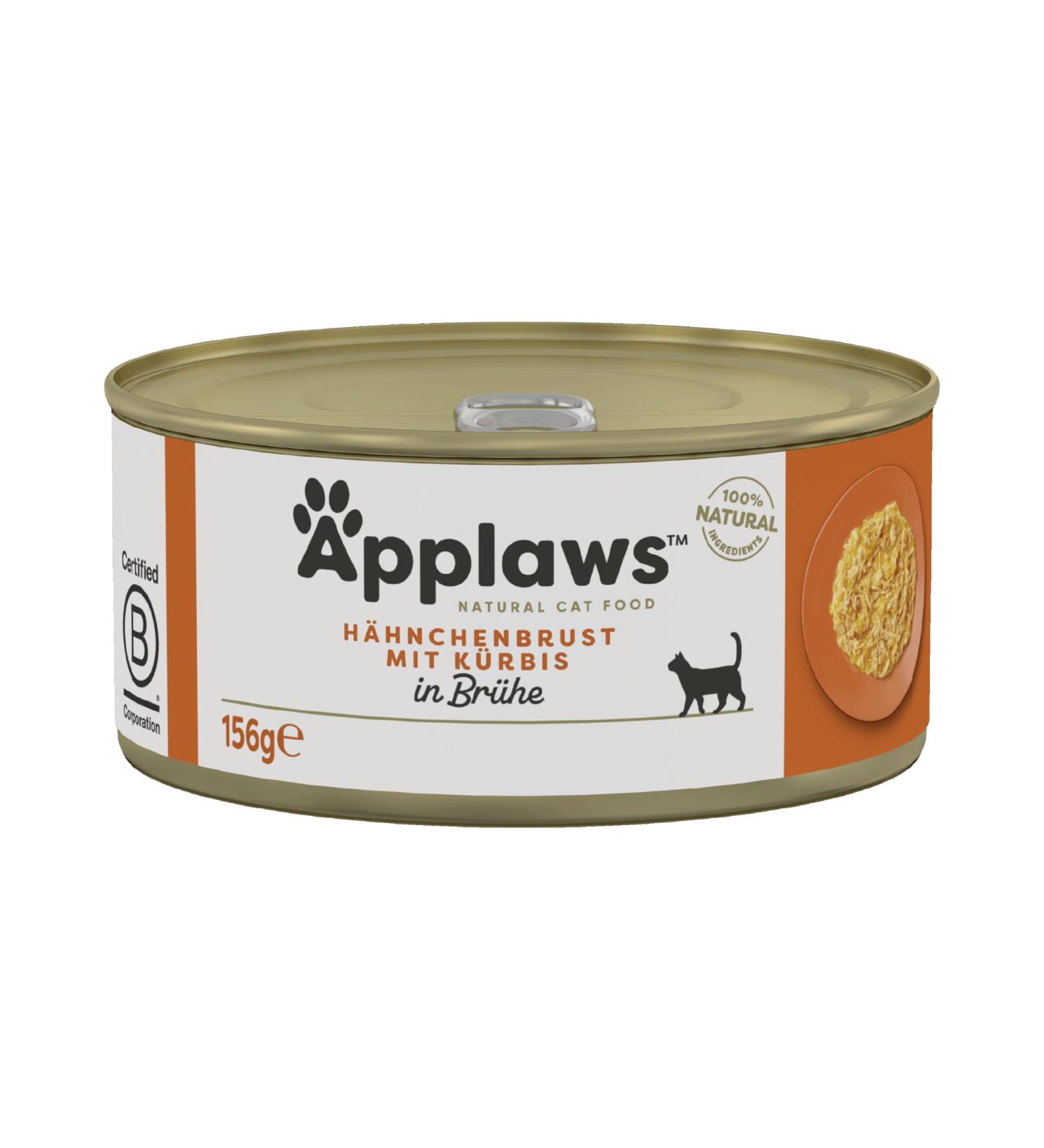 Applaws 100% Natural Wet Food for Cats - Chicken Breast & Pumpkin in Broth (24 x 156g Cans) - Premium Cat Food Delivered Worldwide - Buy Online on GoSupps.com