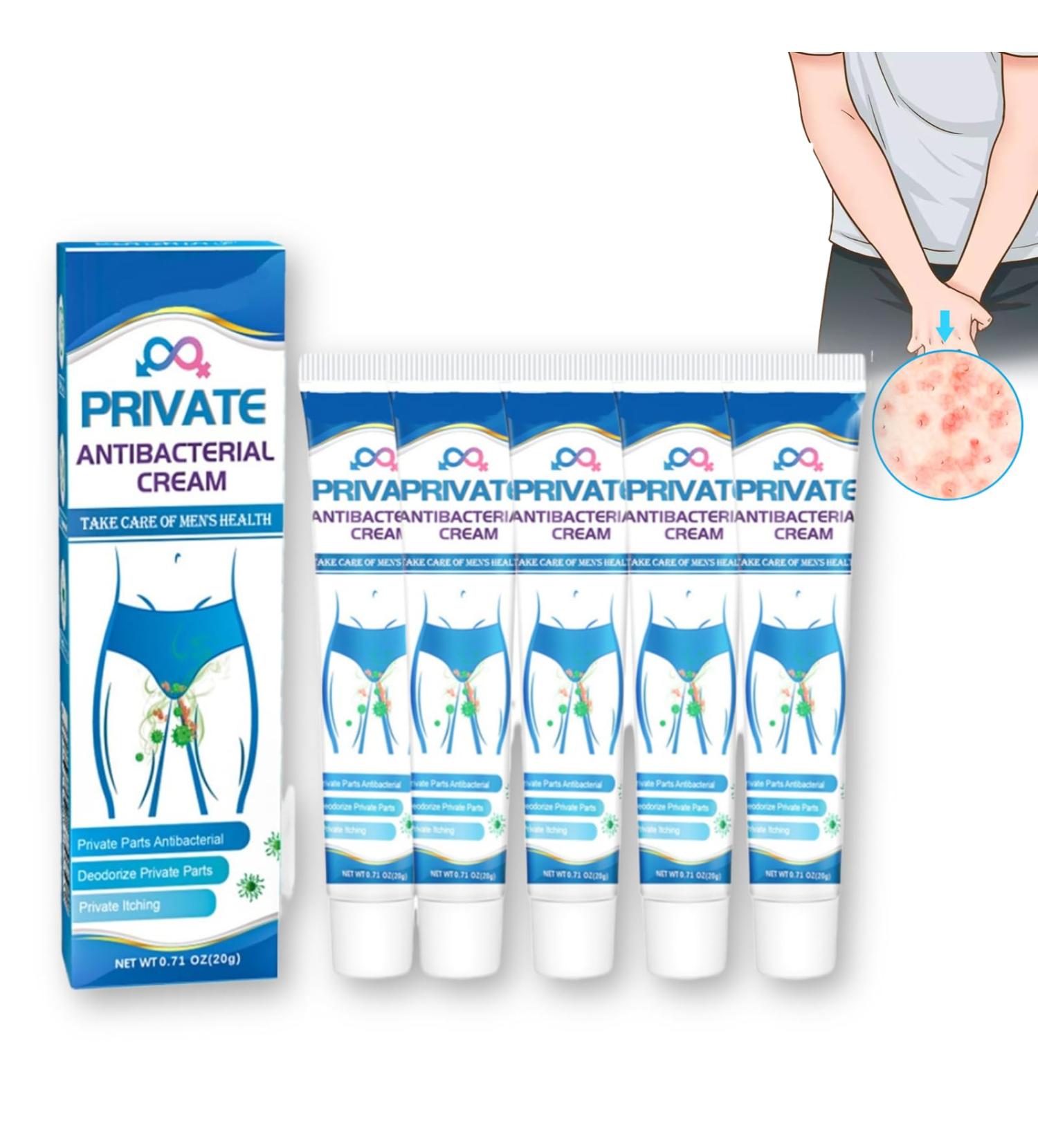 Antibacterial Cream 20g - Fast Relief for Itching, Burning, and Cracking - External Use Body Cream for Men (5Pcs) - Buy Online on GoSupps.com