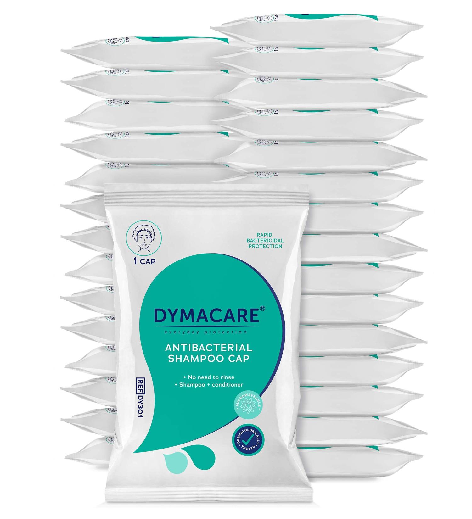 DYMACARE Antibacterial No Rinse Shampoo Cap - 30 Pack | Rinse Free, PH Balanced Waterless Hair Wash - Buy Online on GoSupps.com