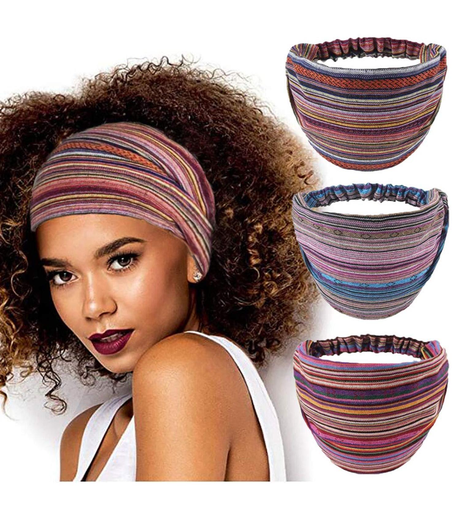 CAKURE Boho Wide Headbands African Head Wraps for Women and Girls - Pack of 3 (Set1) - Buy Online on GoSupps.com