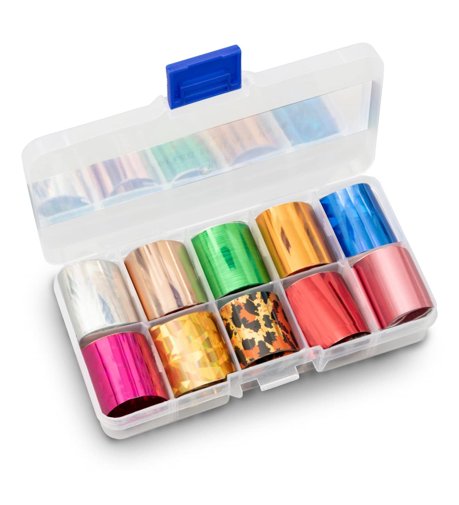 Mylee Assorted Nail Art Foils 10 Nail Art Foils Self-Adhesive Chrome and Metallic Nail Art Stickers Nail Art Decoration Foil Sticker Transfers Nail Art Decorations for Foil Manicure - Buy Online on GoSupps.com