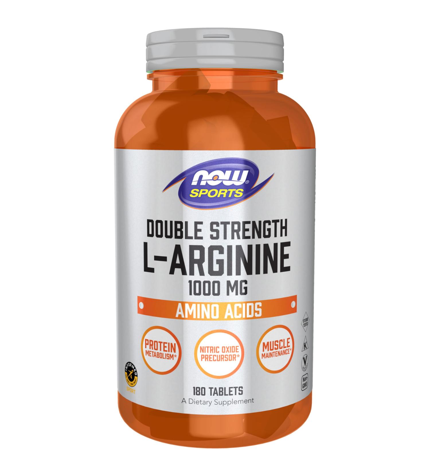 Now Foods Sports Nutrition L-Arginine Double Strength 1000mg Nitric Oxide Precursor Amino Acids 180 Tablets 180 Count (Pack of 1) - Buy Online on GoSupps.com