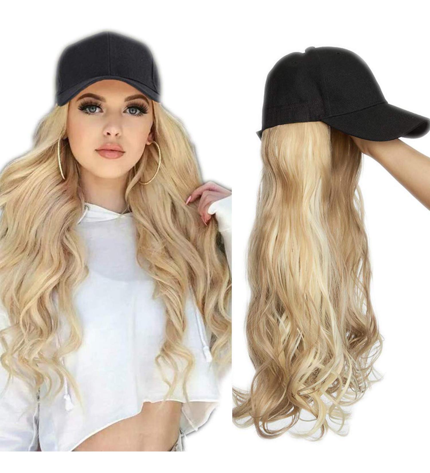 SEGO Hair Extension with Baseball Cap - Wavy Sandy Blonde Wig Hairpiece #12P613 | Realistic & Easy Wear - Buy Online on GoSupps.com