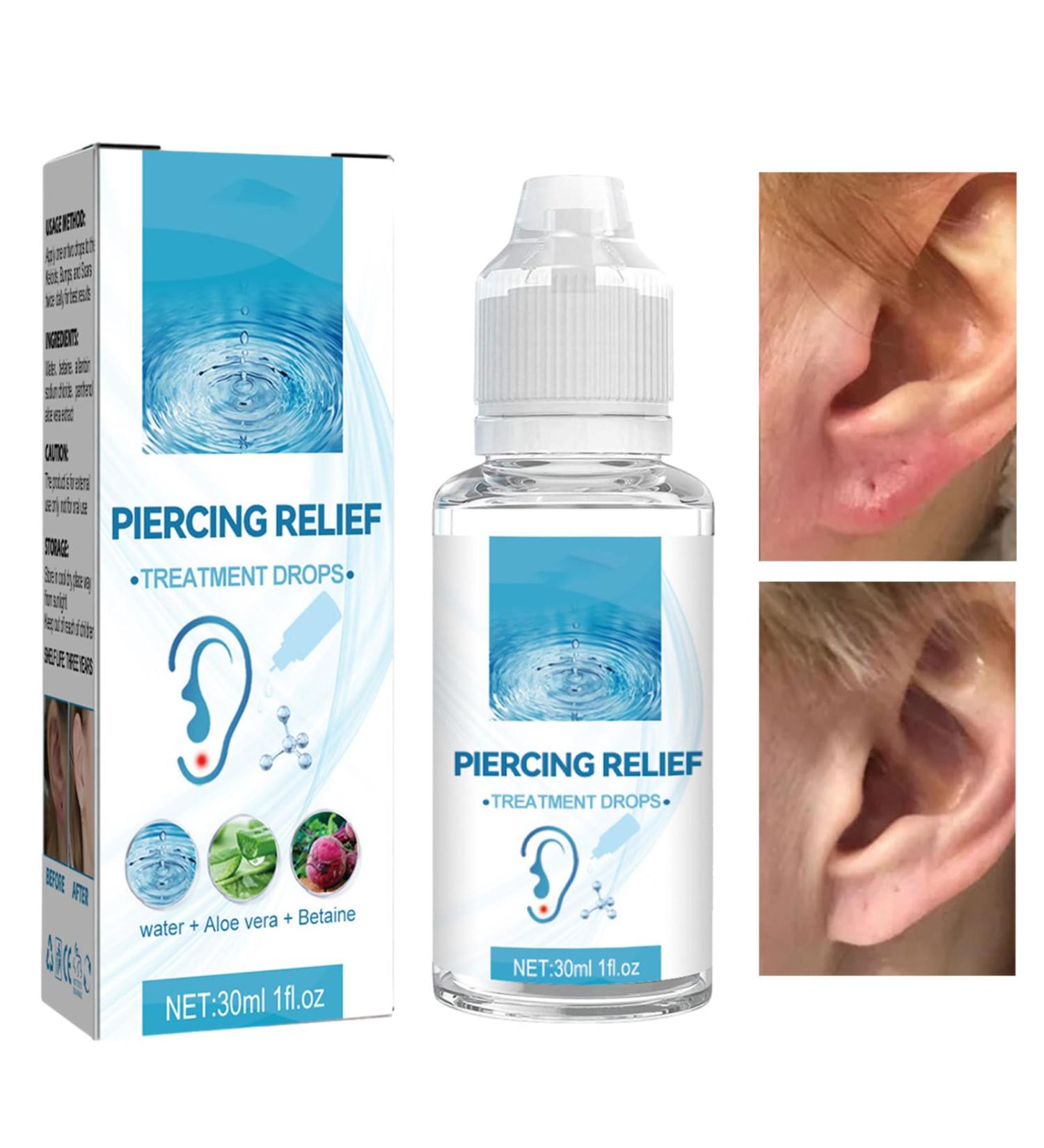 Natural Ear Piercing Cleaning Solution | Gentle Stinging Relief | Safe for Women & Men - Effective Piercing Cleaner - Buy Online on GoSupps.com
